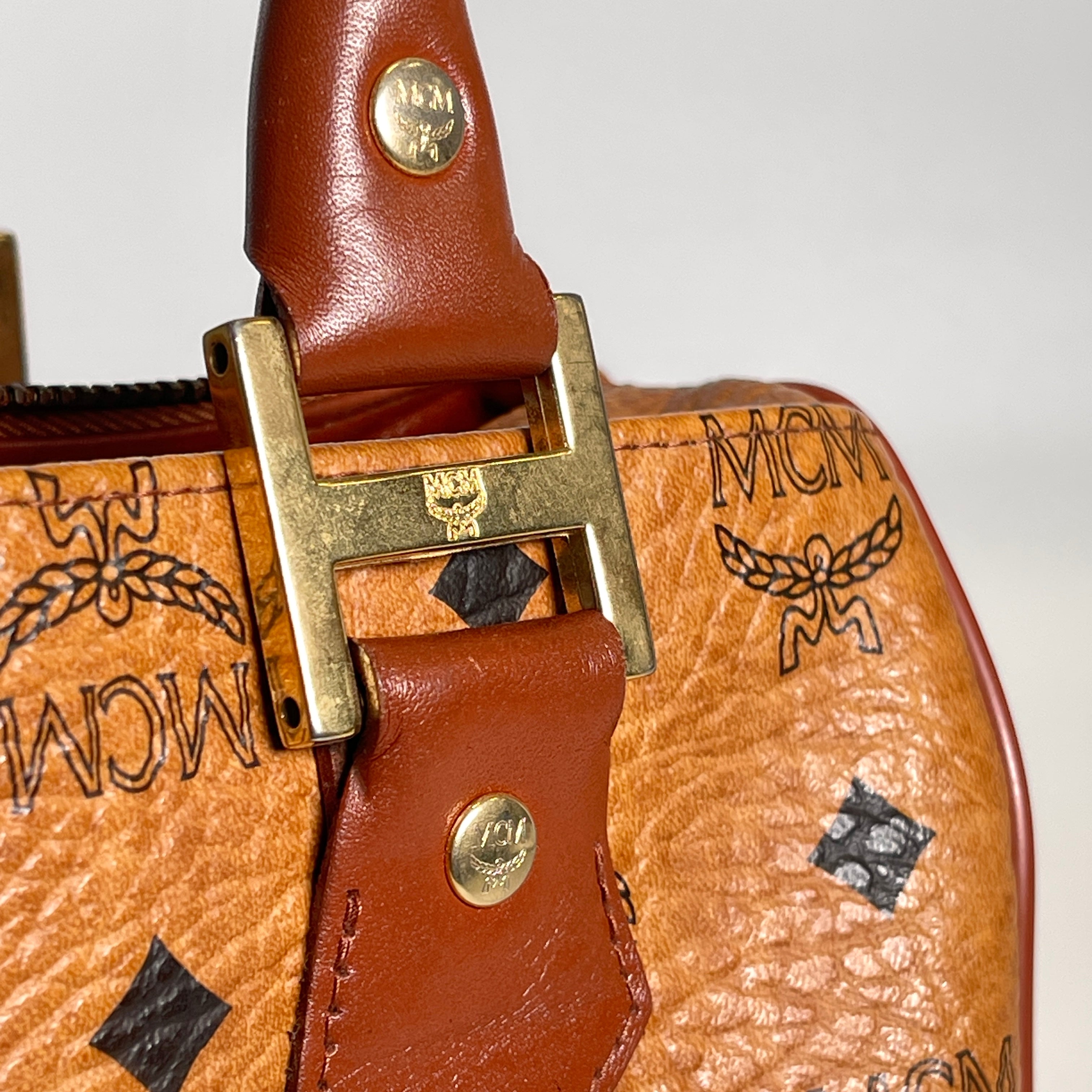 2605 secondhand MCM Visetos mini Boston bag