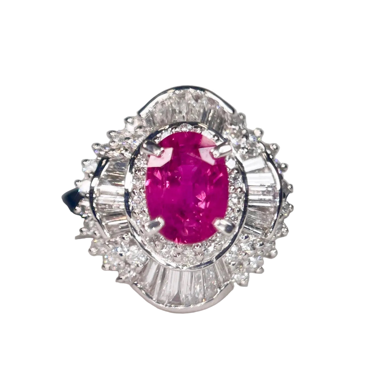 2602 secondhand ring Pt900 Ruby Diamond ct:1.20ct ct:0.85ct