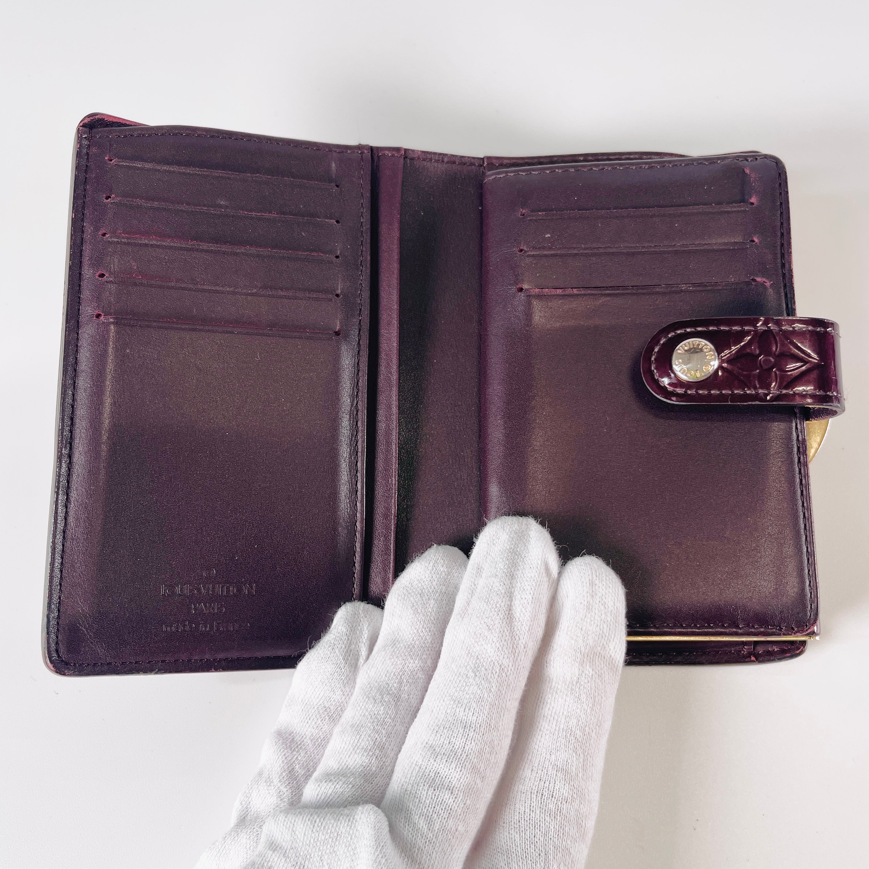 2604 secondhand LV wallet Portefeuille Nowa M91524/MI0152/ red brown / Monogram Vernis Product : box