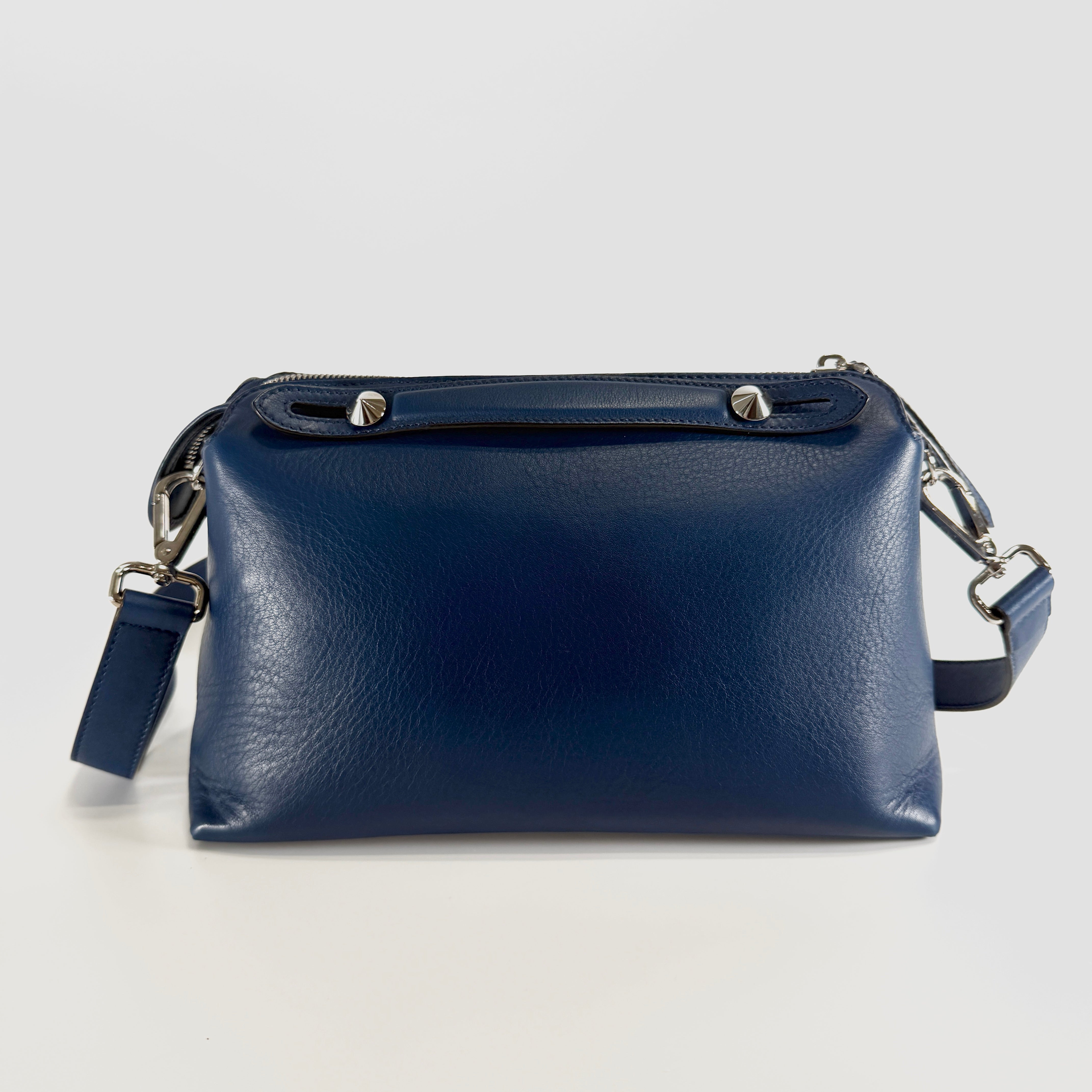 2606 secondhand FENDI By the Way medium leather 2WAY hand bag blue 8BL124