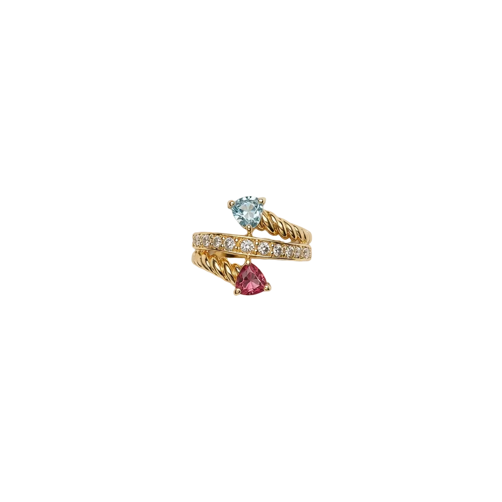 2607 secondhand K18 ring BT0.58ct D0.25ct total 6.61g