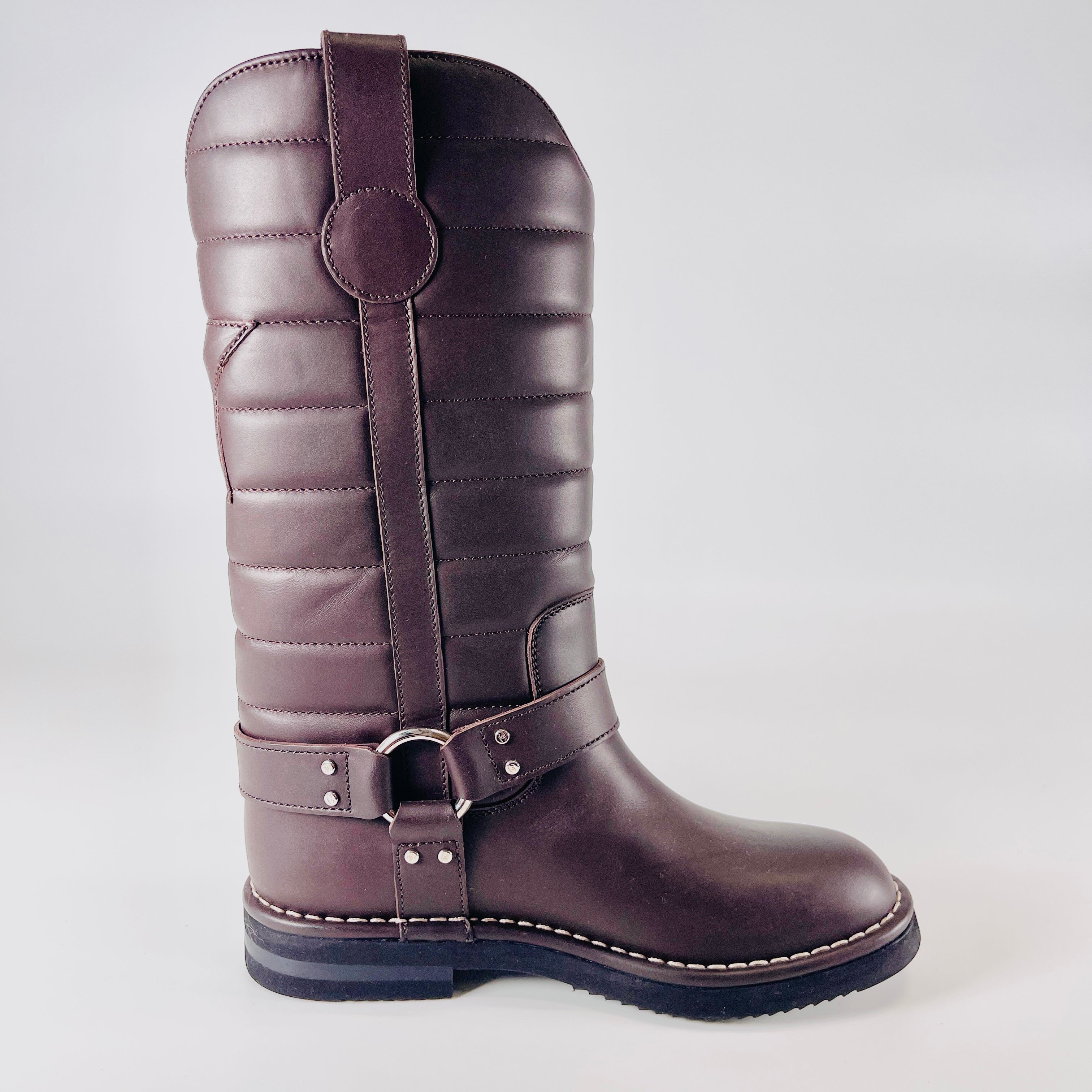 2606 secondhand CHANEL Cocomark leather long boots 36 Women's Brown G30209 Ini