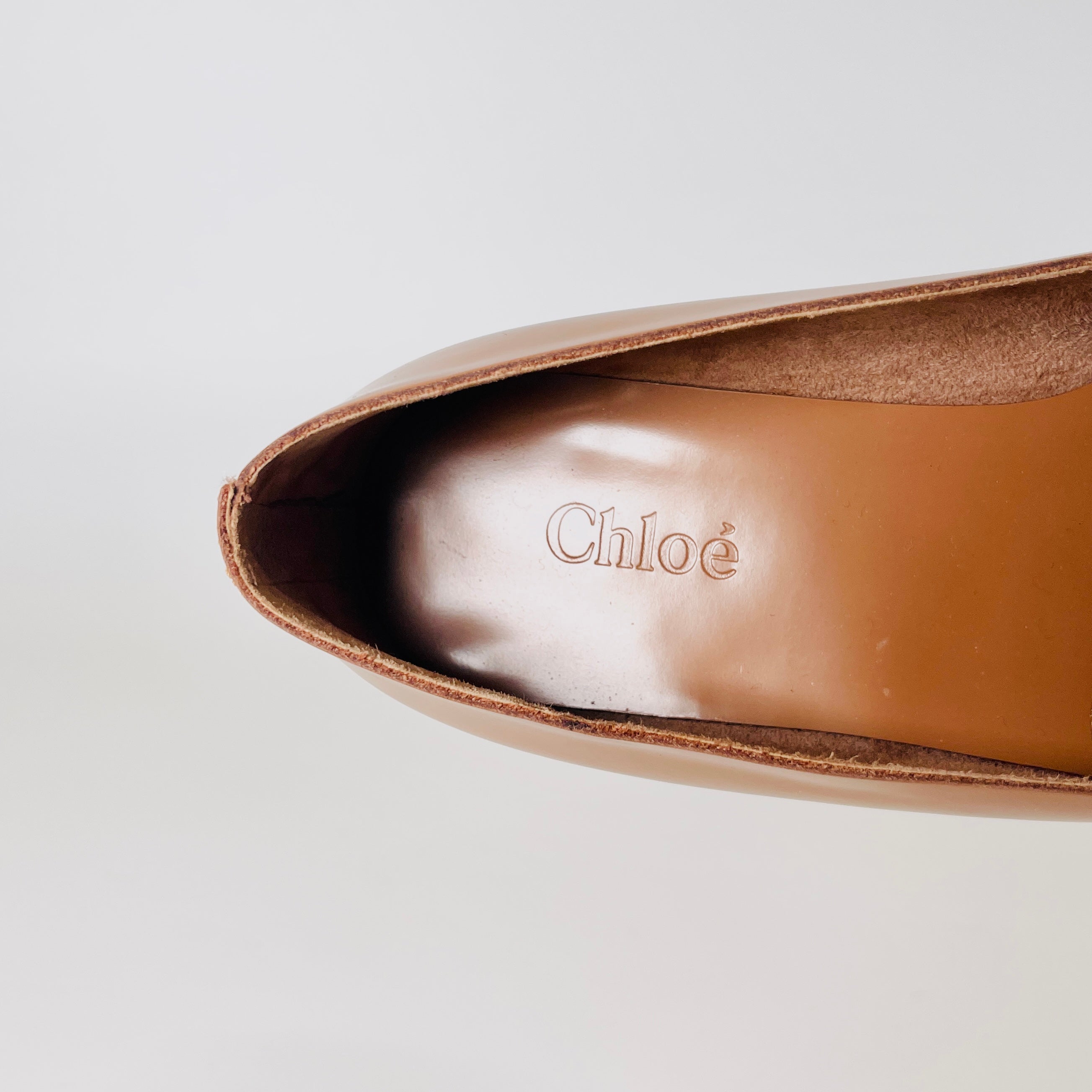 2607 secondhand Chloe leather Loafers 35 Women's beige tassel