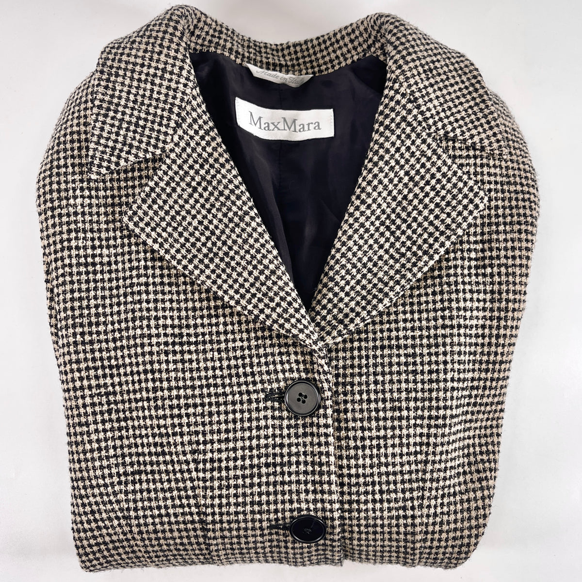 2607 secondhand jacket MAX MARA beige black polyester nylon size 42 ladies