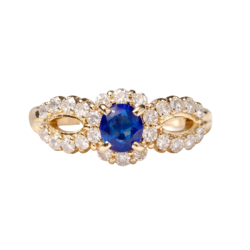 2605 secondhand K18 ring S0.32/D0.38ct 3.0g #11