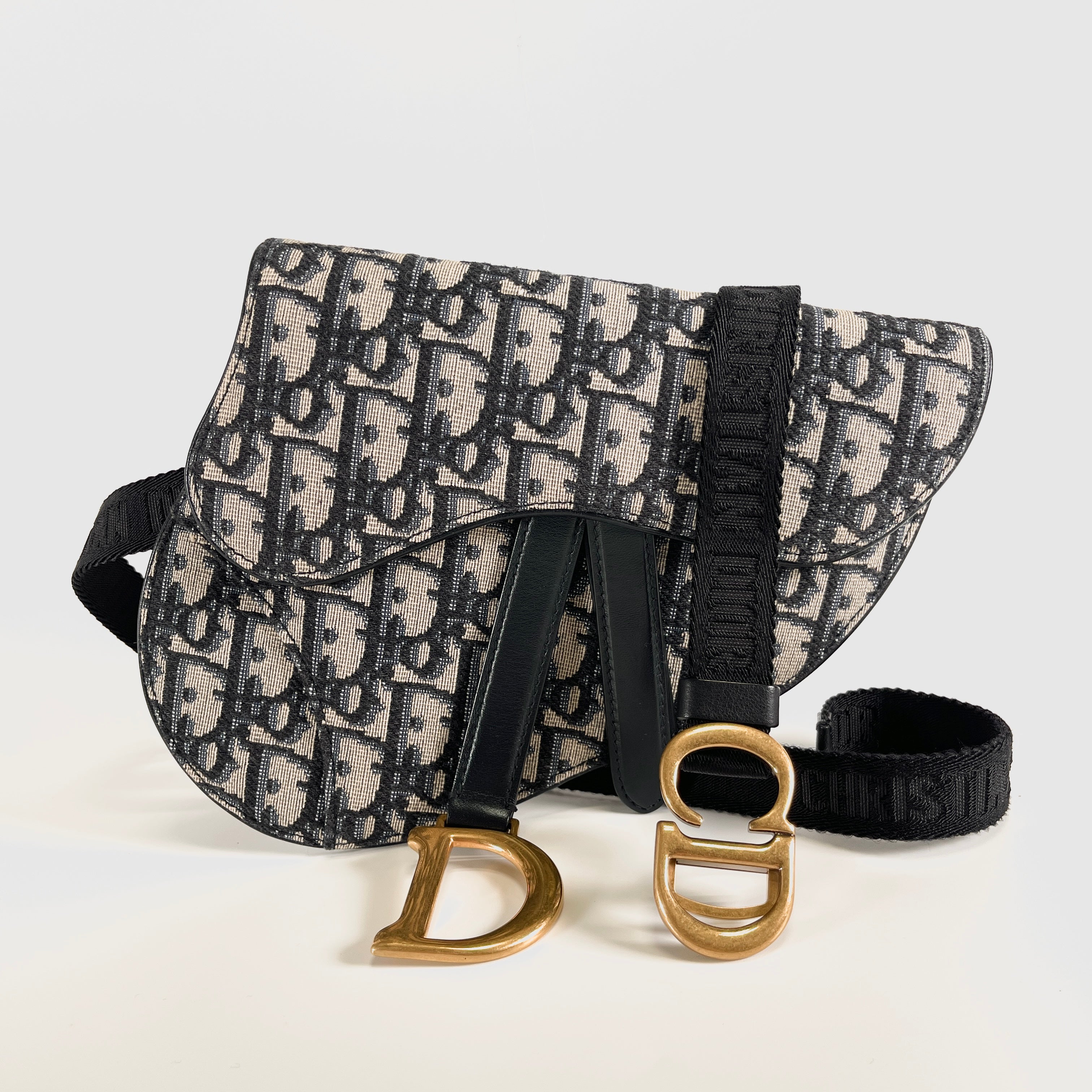 2605 secondhand CD of leak saddle canvas Waist pouch Navy