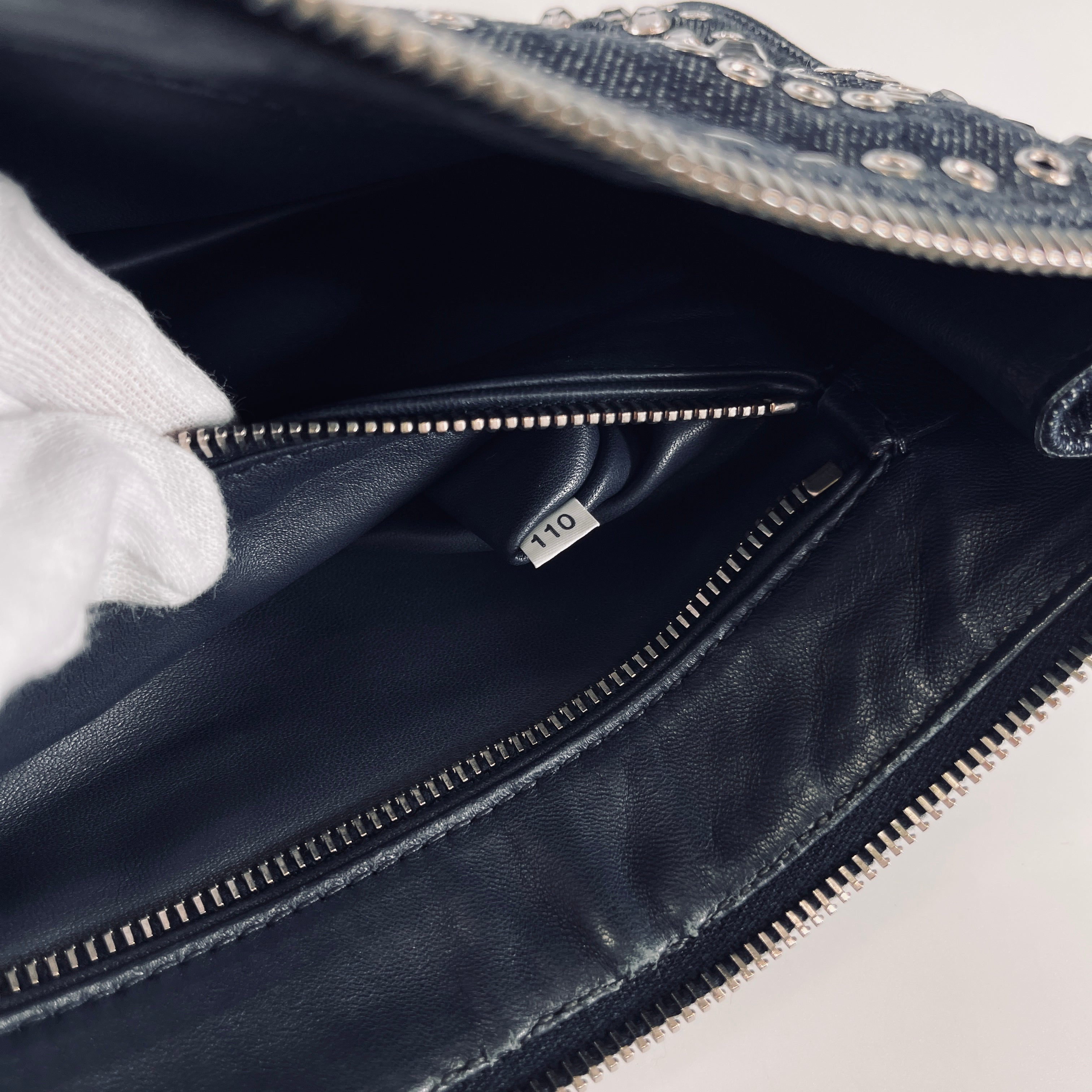 2606 secondhand PRADA denim Clutch Bag