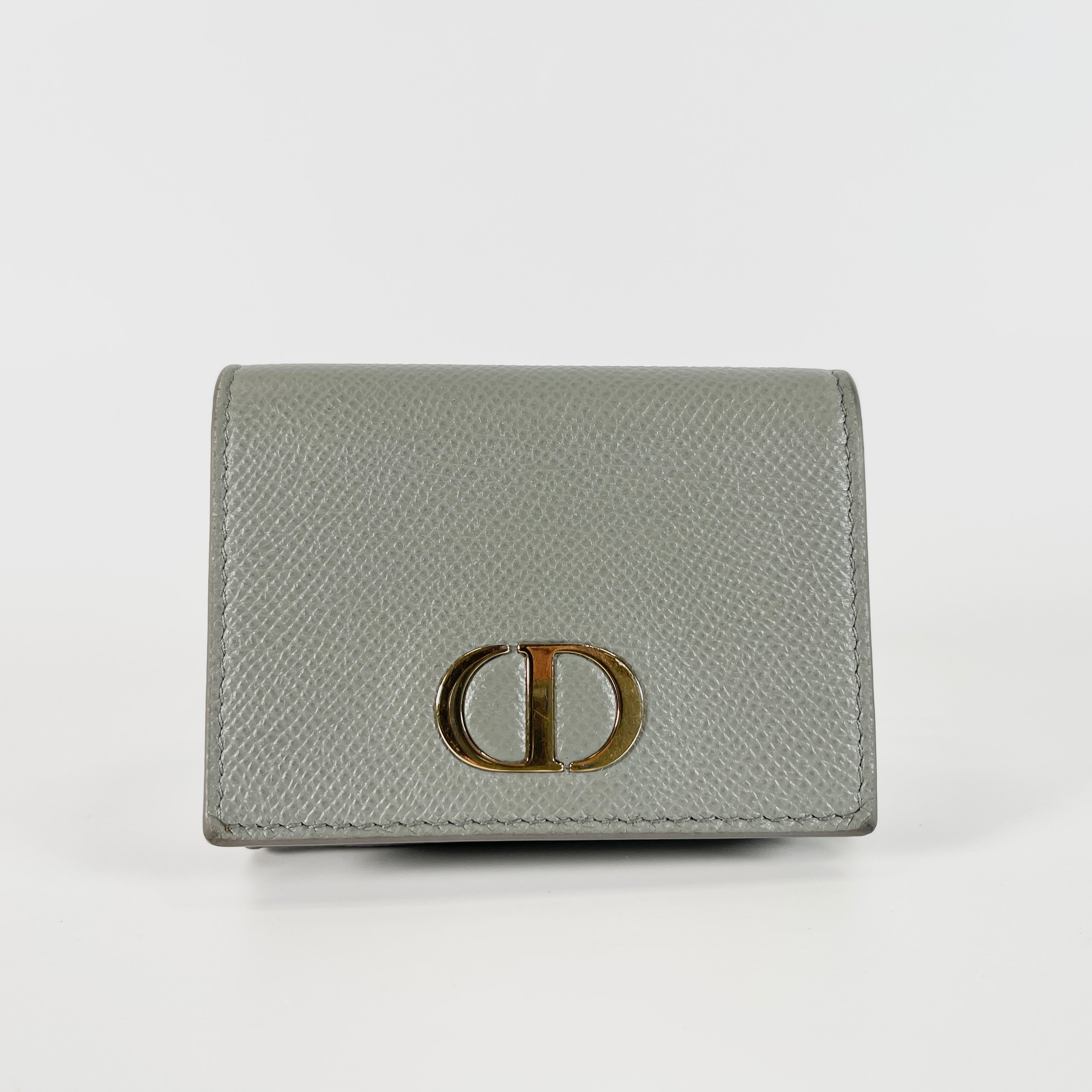 2604 secondhand CD 30 MONTAIGNE leather Compact Wallet gray
