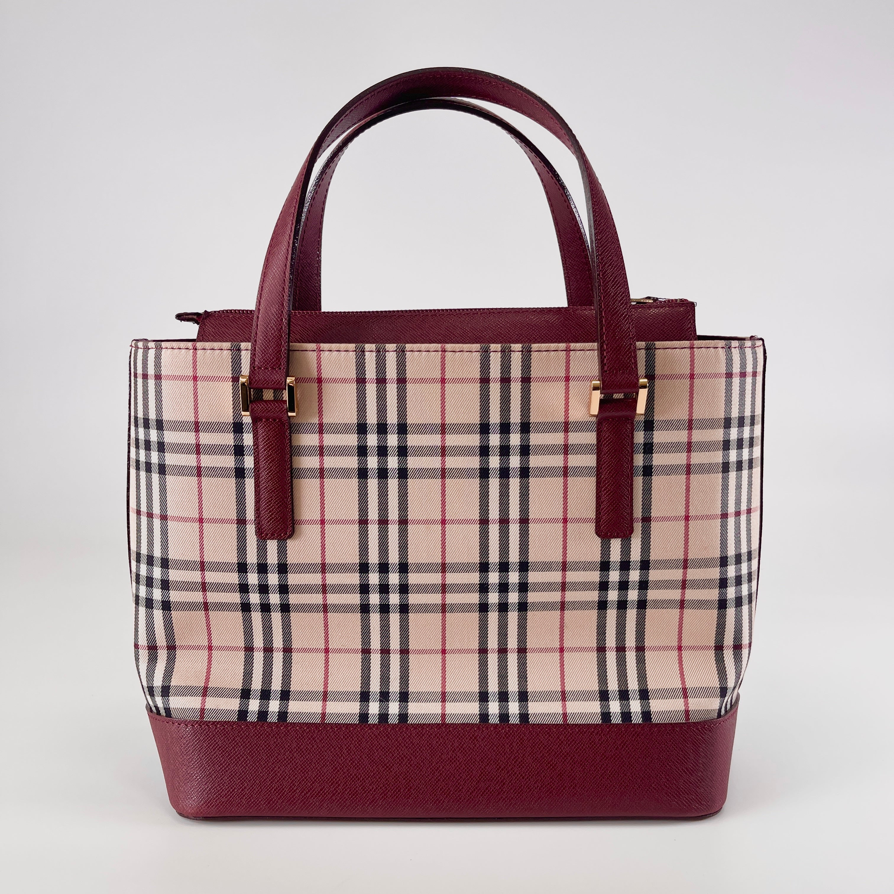 2606 secondhand BURBERRY check hand bag