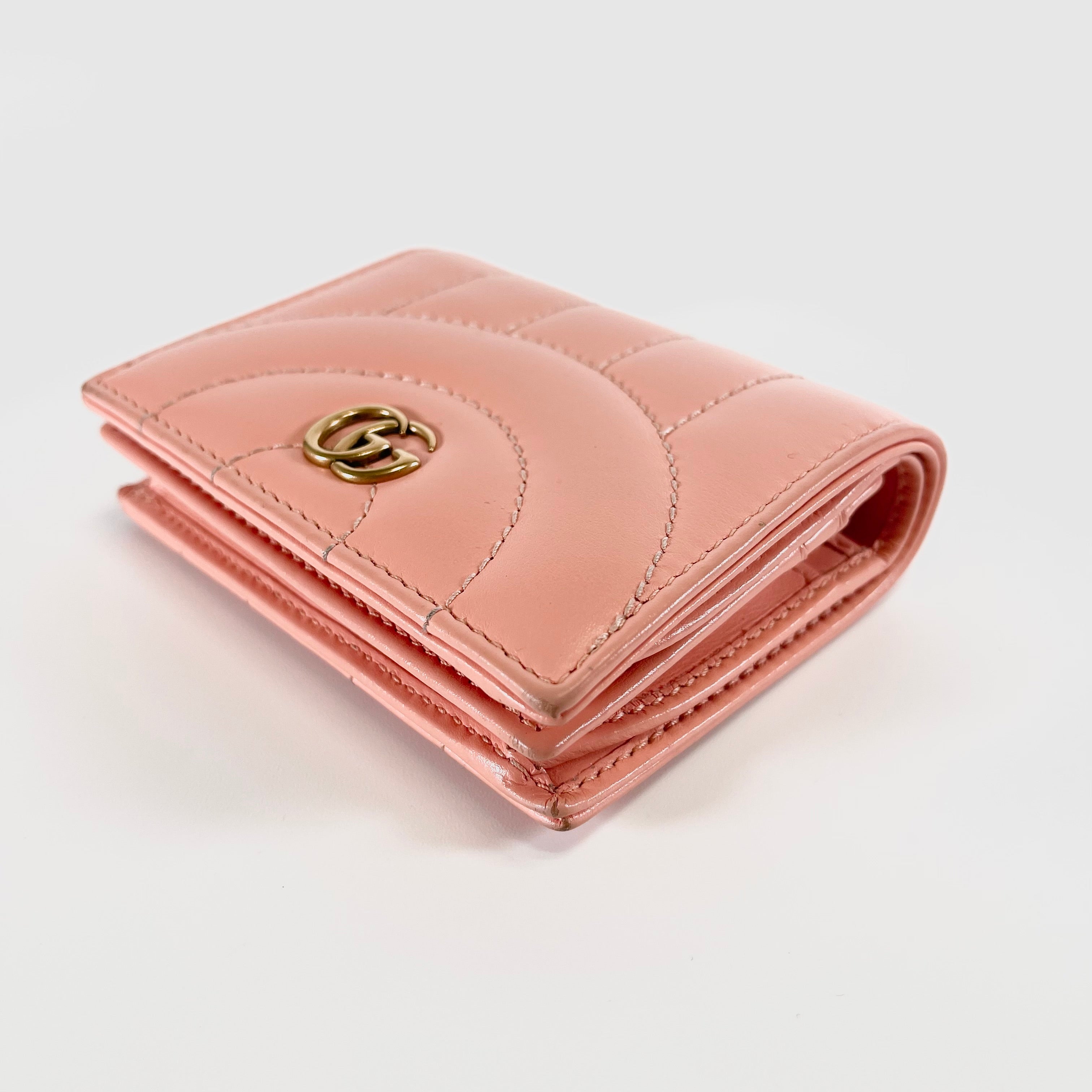 2605 secondhand GUCCI 466492 leather GG Marmont pink
