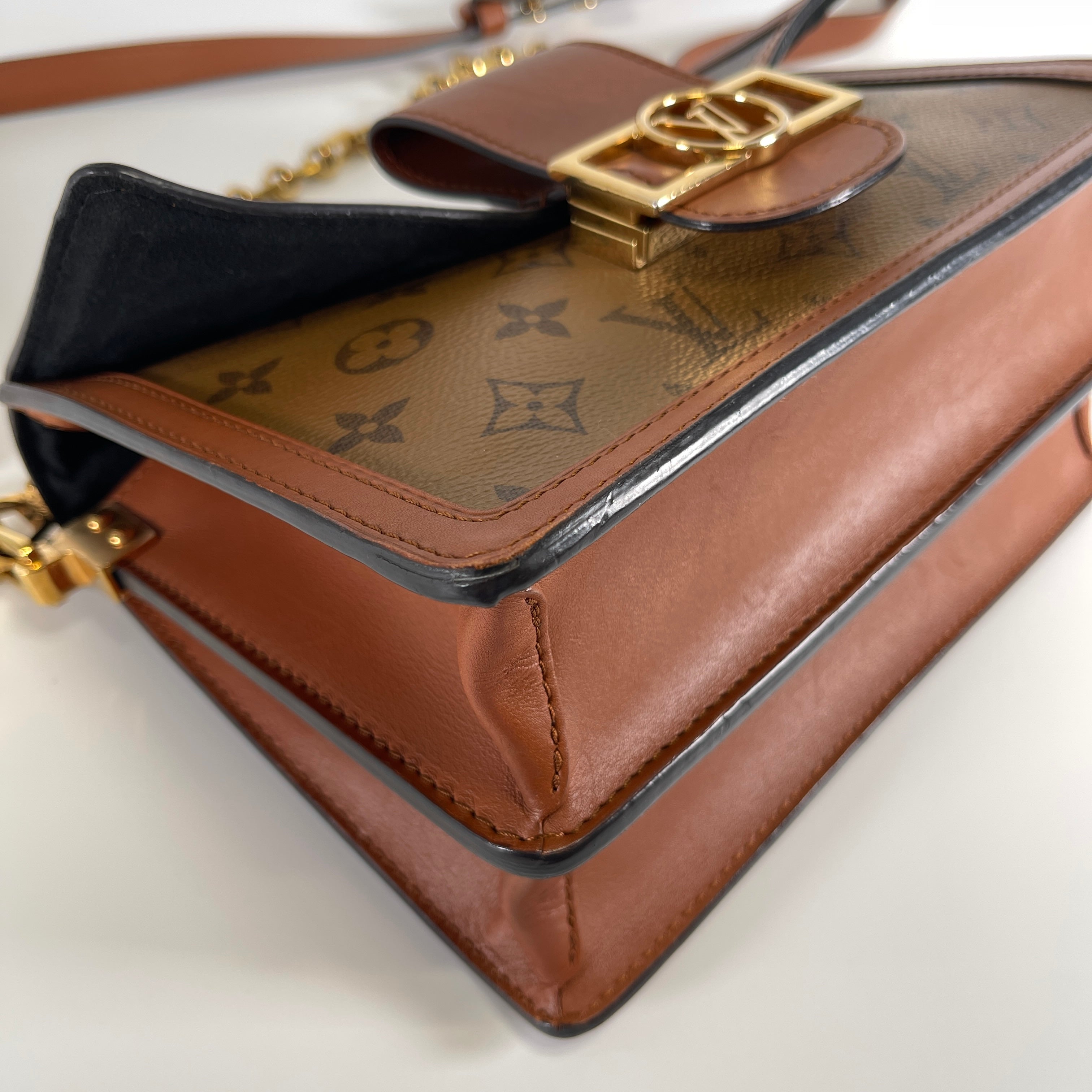 2605 secondhand LV Monogram Reverse Dauphine MM M45958 CA2189 Brown RFID