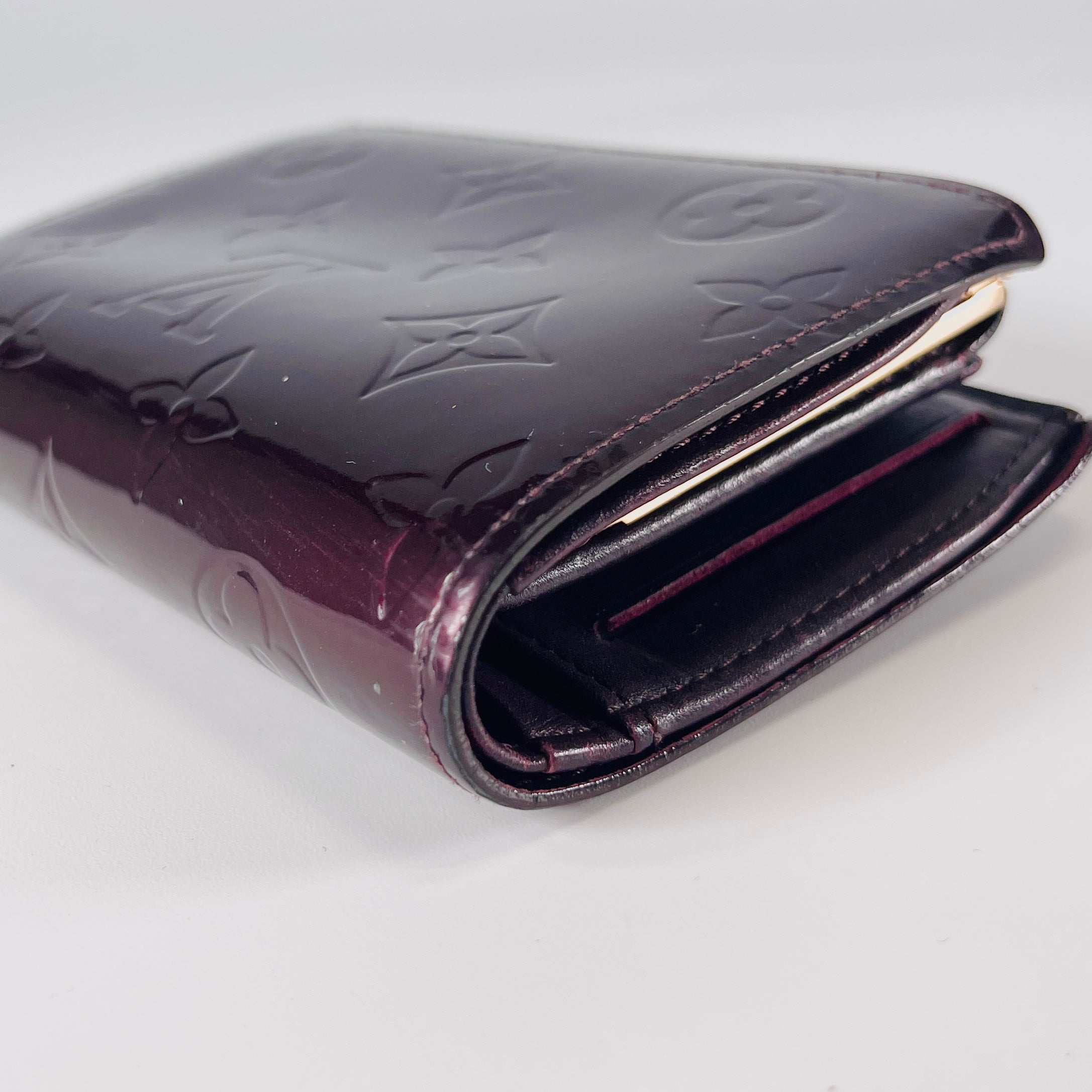 2604 secondhand LV wallet Portefeuille Nowa M91524/MI0152/ red brown / Monogram Vernis Product : box