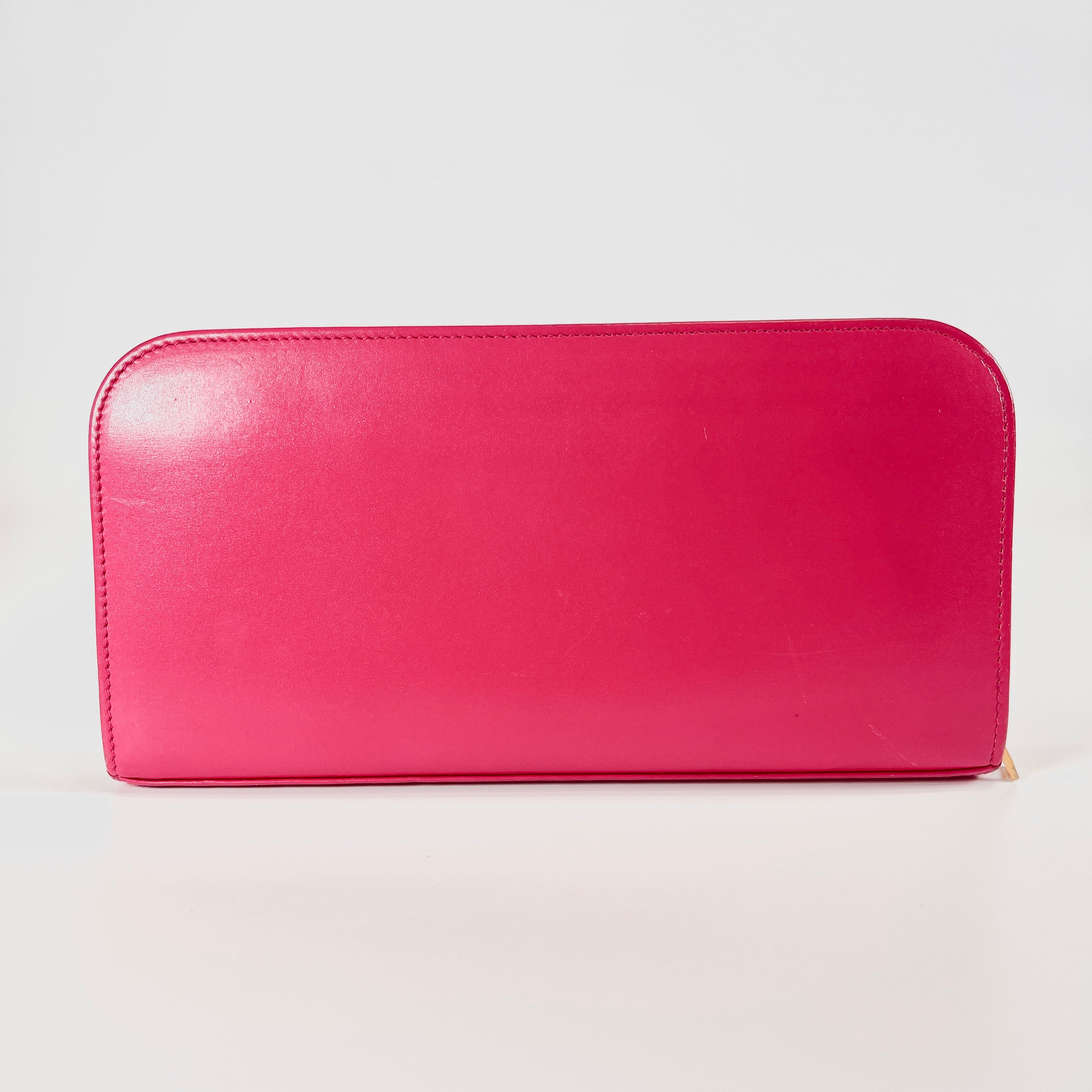 2603 secondhand SAINTLAURENT ★ leather round fastener Long wallet pink