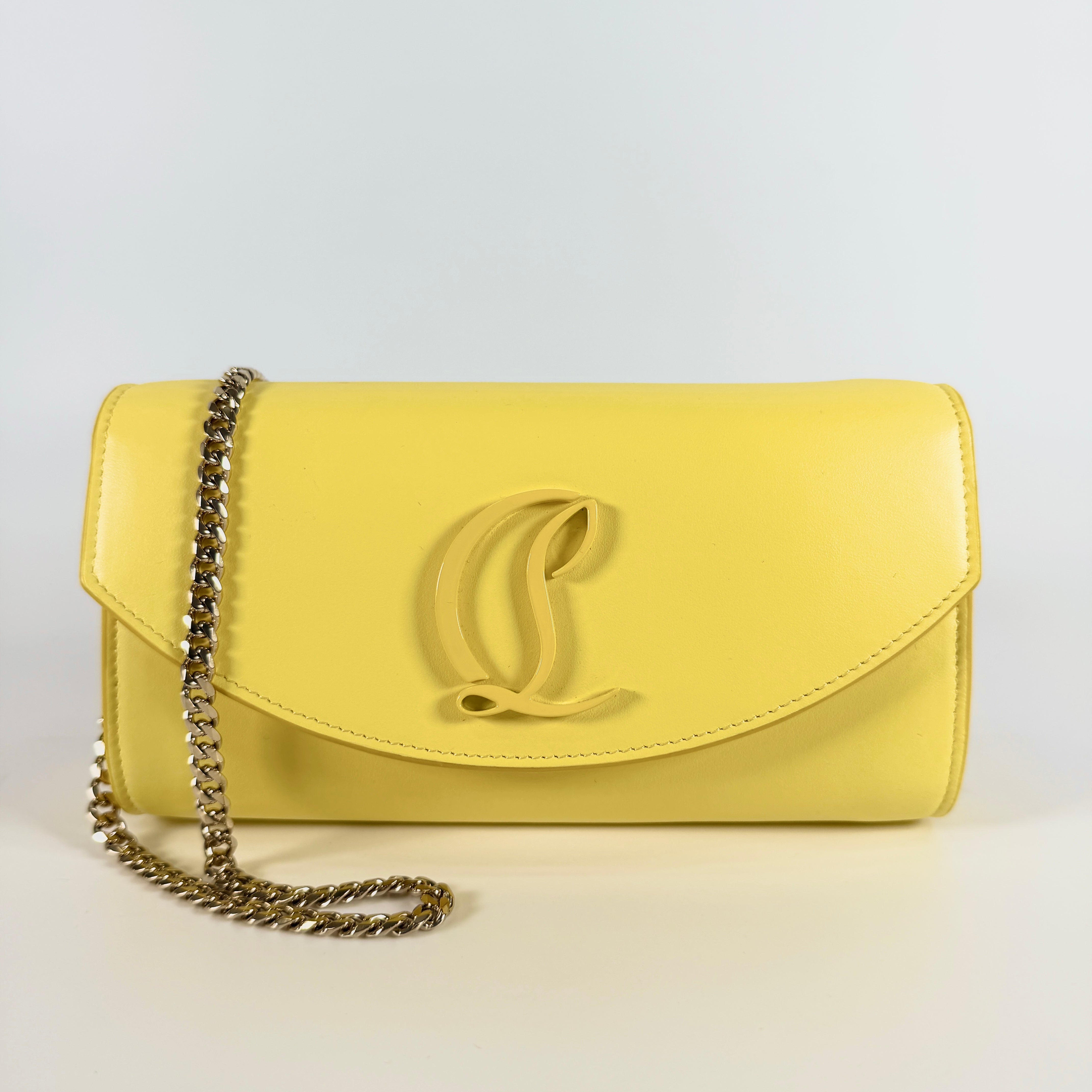 2606 secondhand Christian Louboutin Chain Shoulder Yellow