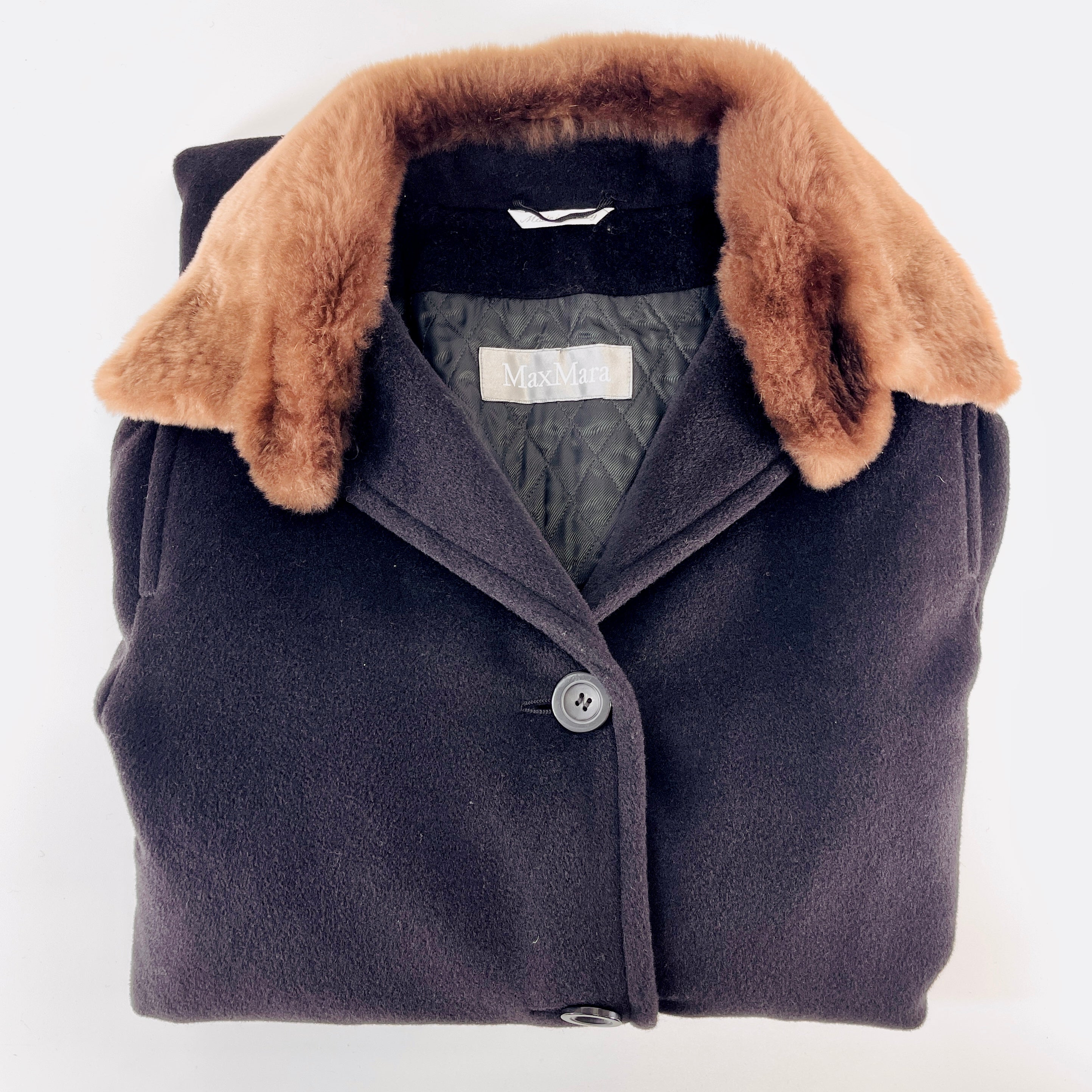 2606 secondhand MAX MARA coat fur long