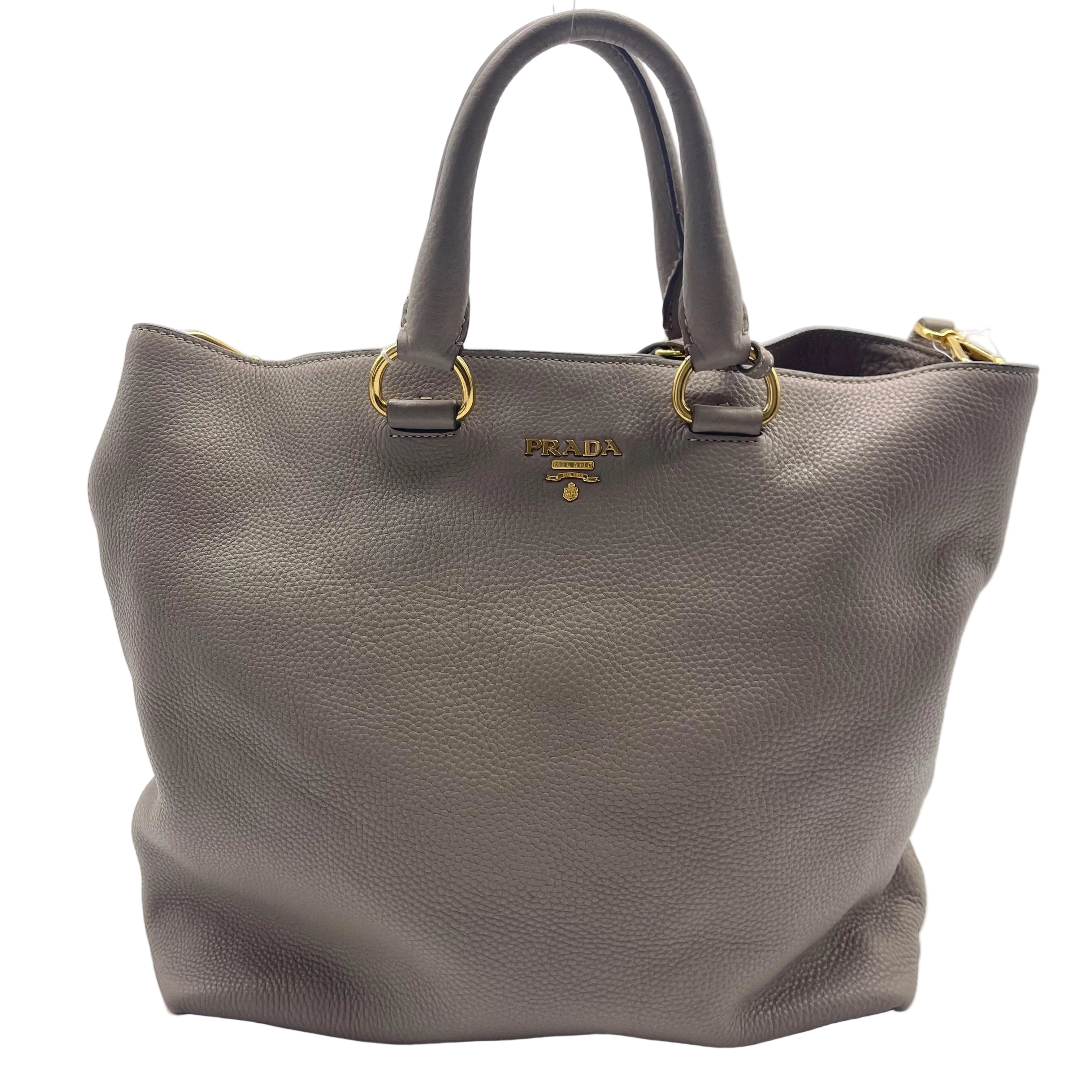 2510 PRADA Tote Bag Leather 2-Way Beige