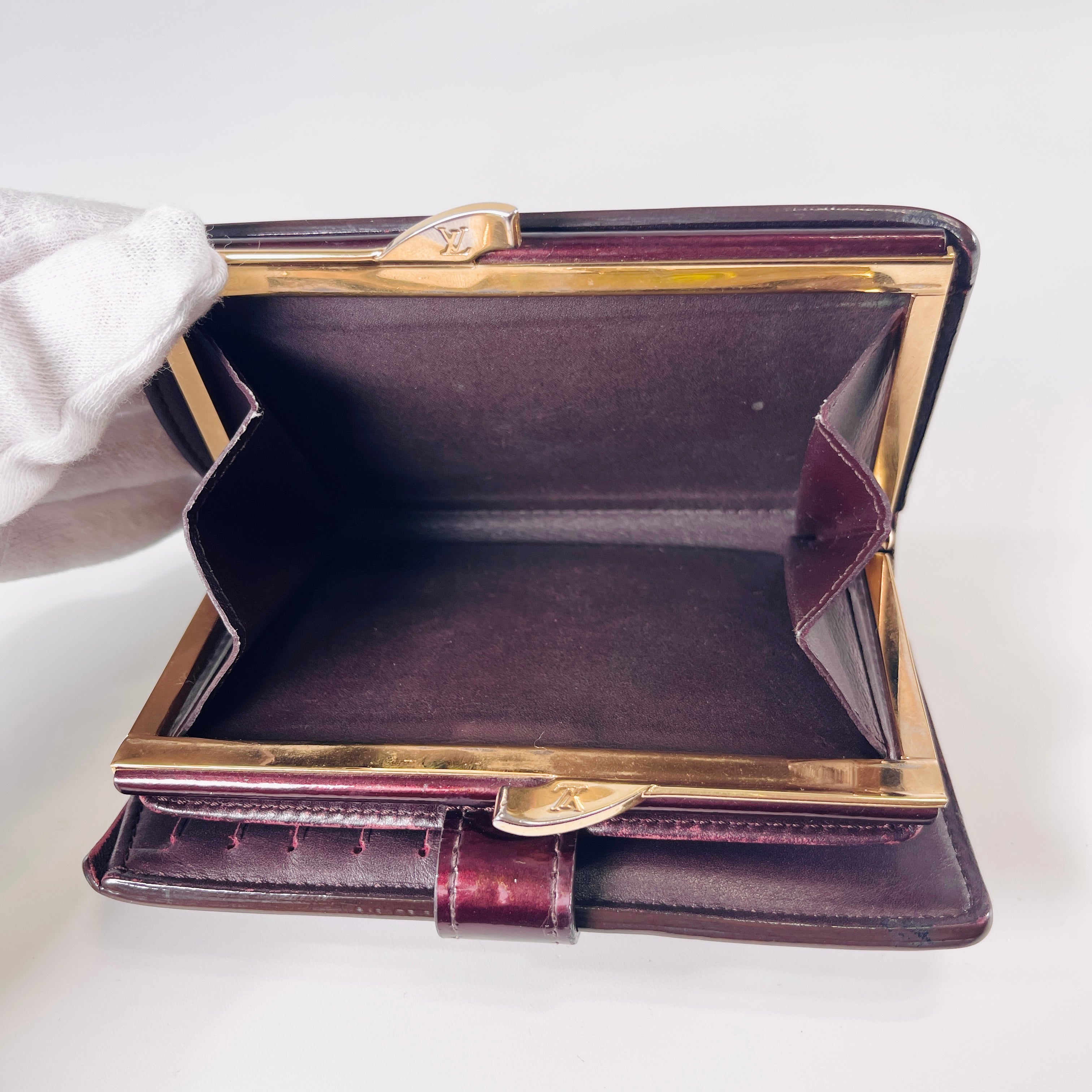 2604 secondhand LV wallet Portefeuille Nowa M91524/MI0152/ red brown / Monogram Vernis Product : box