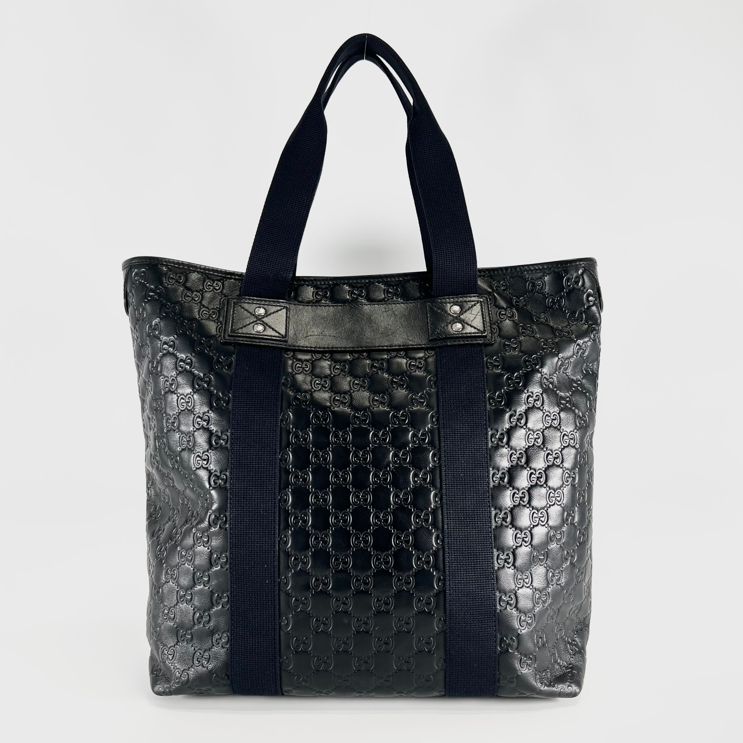 2605 secondhand GUCCI GG Island Tote Bag black