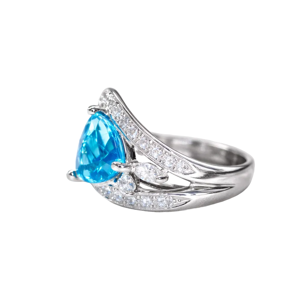 2605 secondhand Pt900 ring apatite 3.15/D0.39ct 10.8g #12