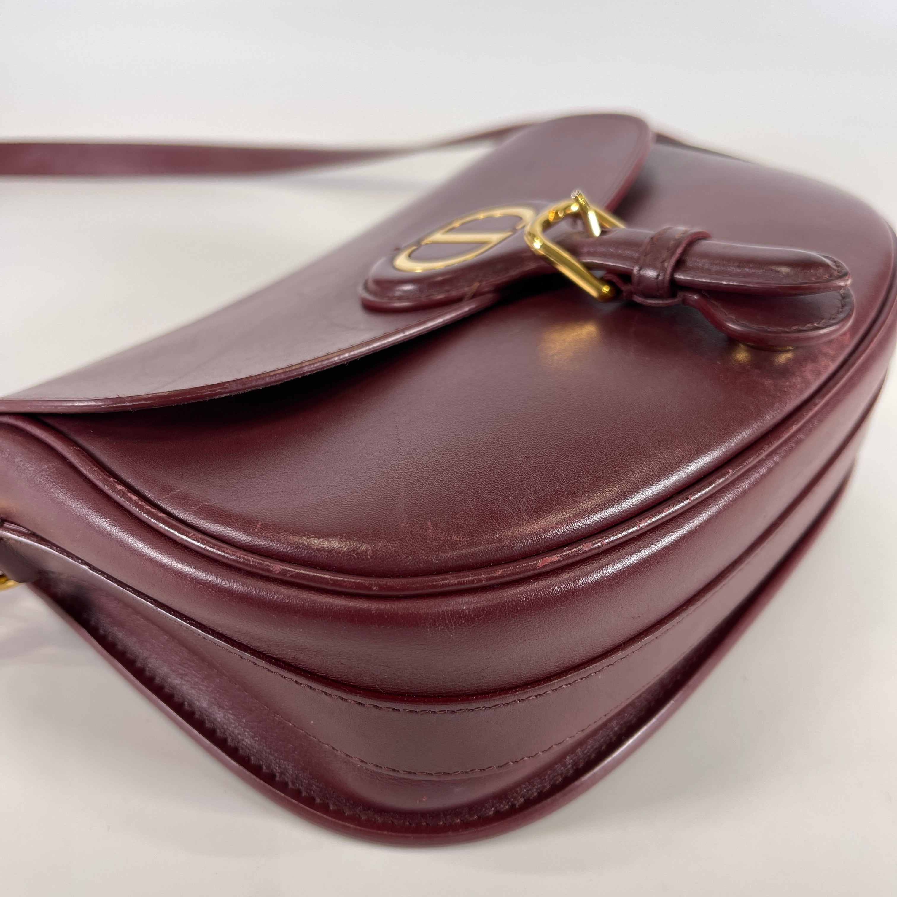 2604 secondhand ChristianDior Bobby medium calf Bordeaux B Rank