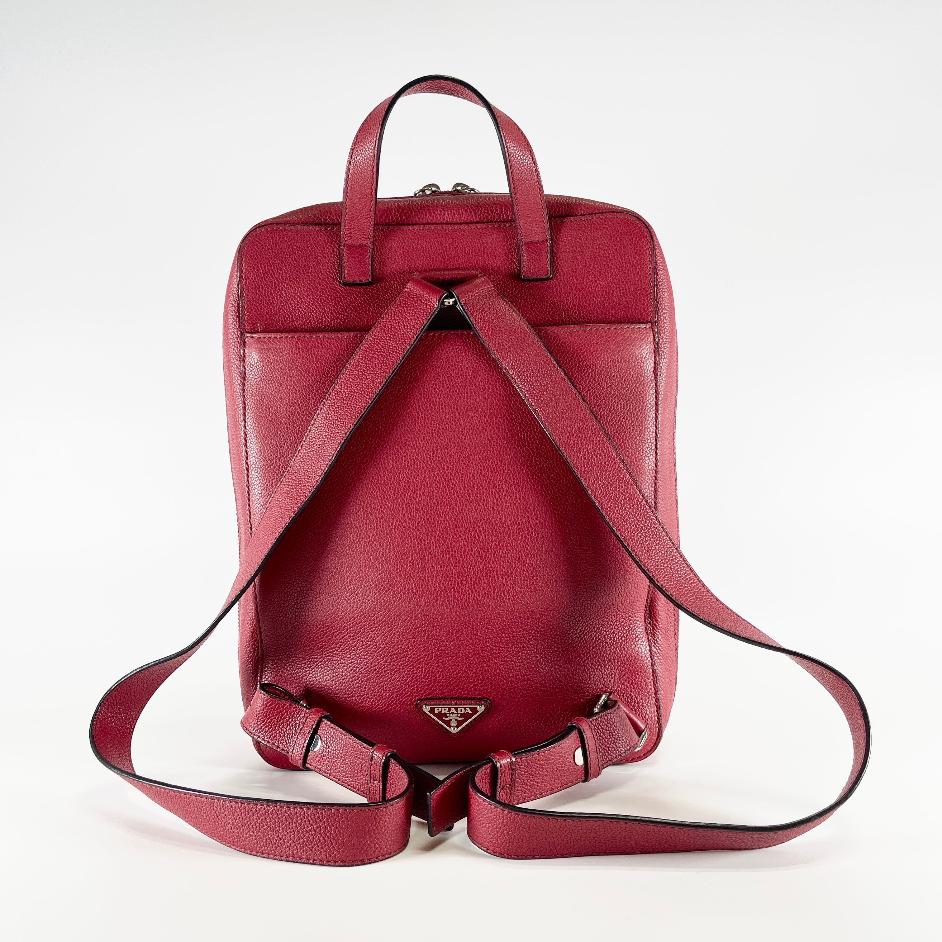 2604 secondhand PRADA backpack VZ063 T rain Ruby