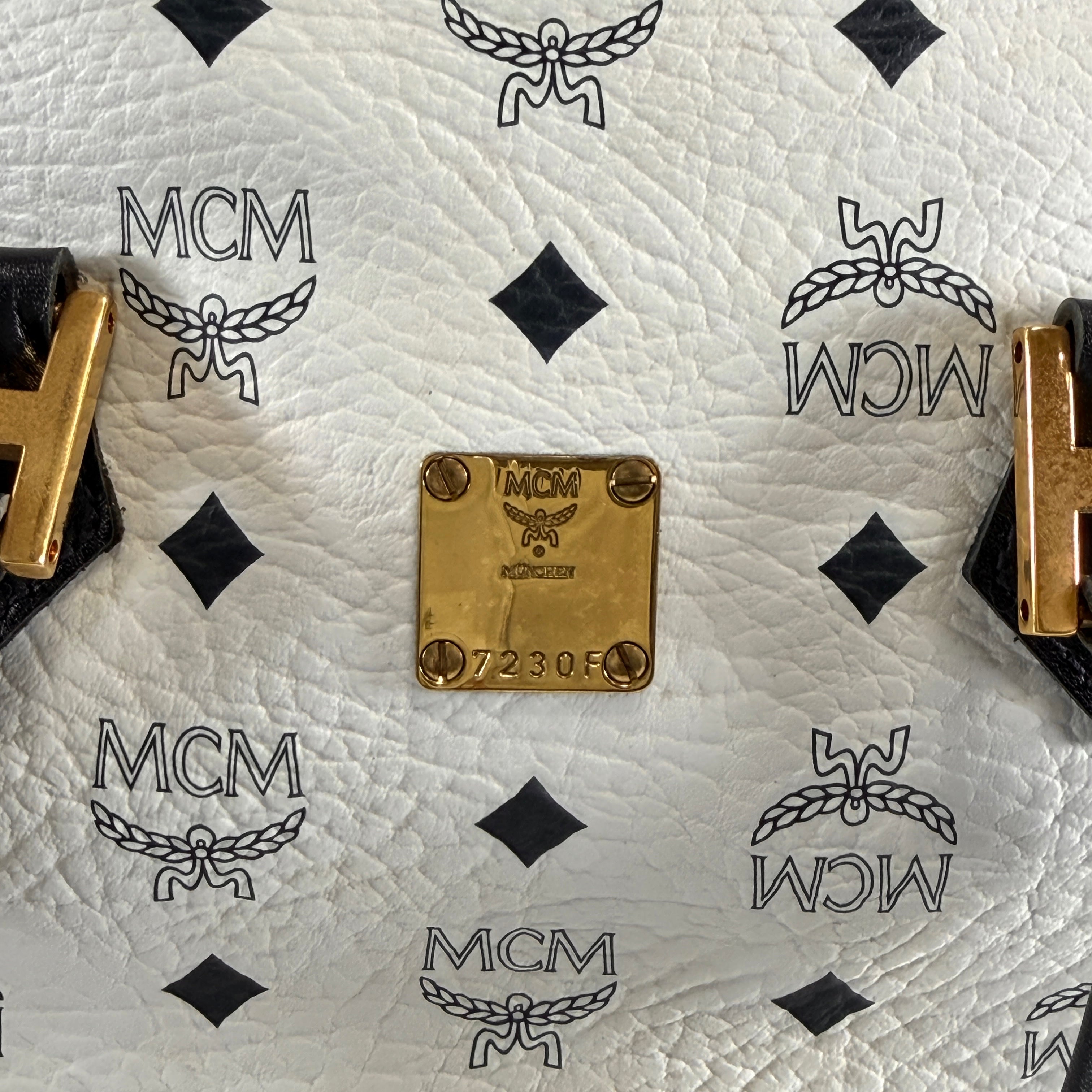 2607 secondhand MCM Visetos mini Boston bag