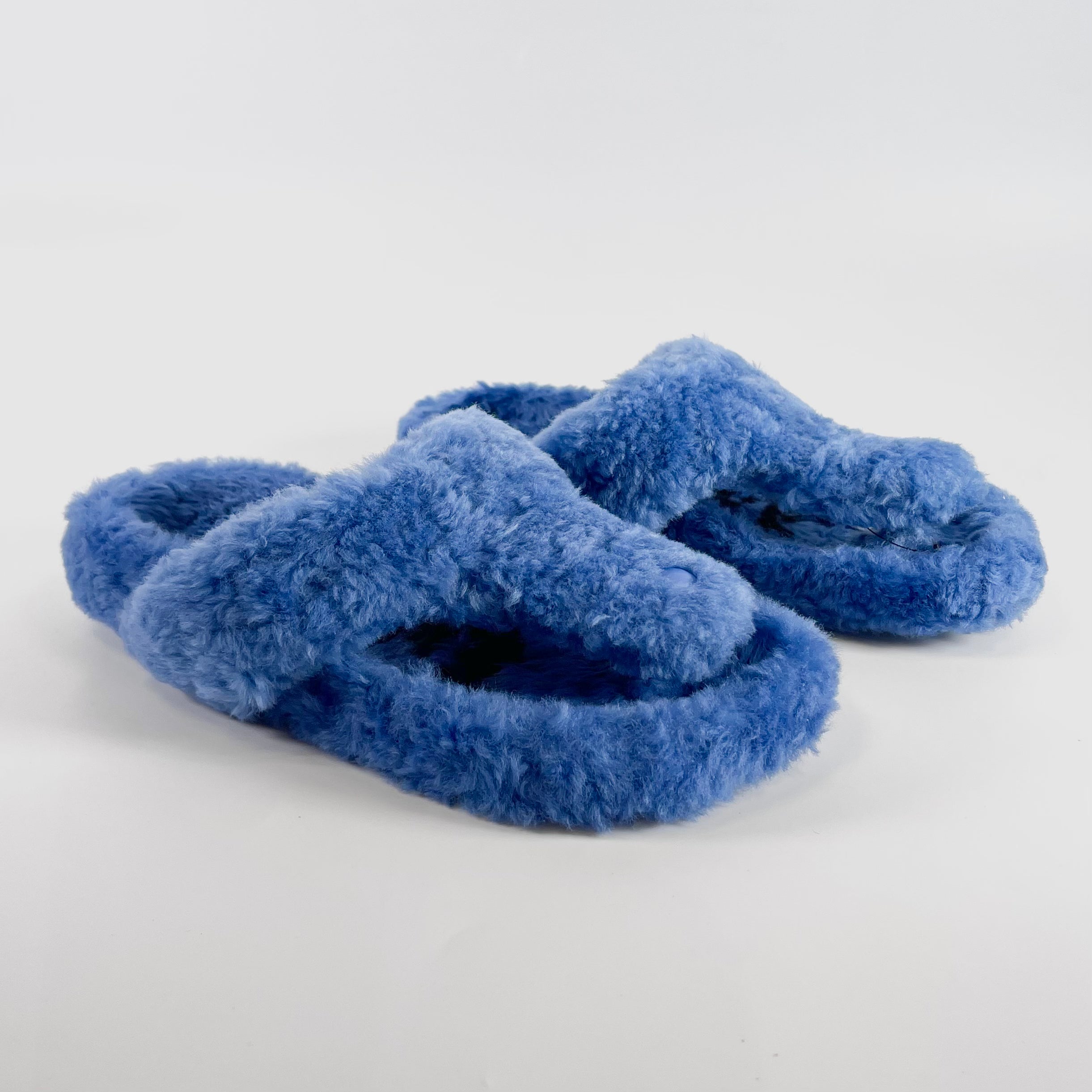 2602 secondhand LOEWE 23AW fur Sandals 35 Women's blue Sun