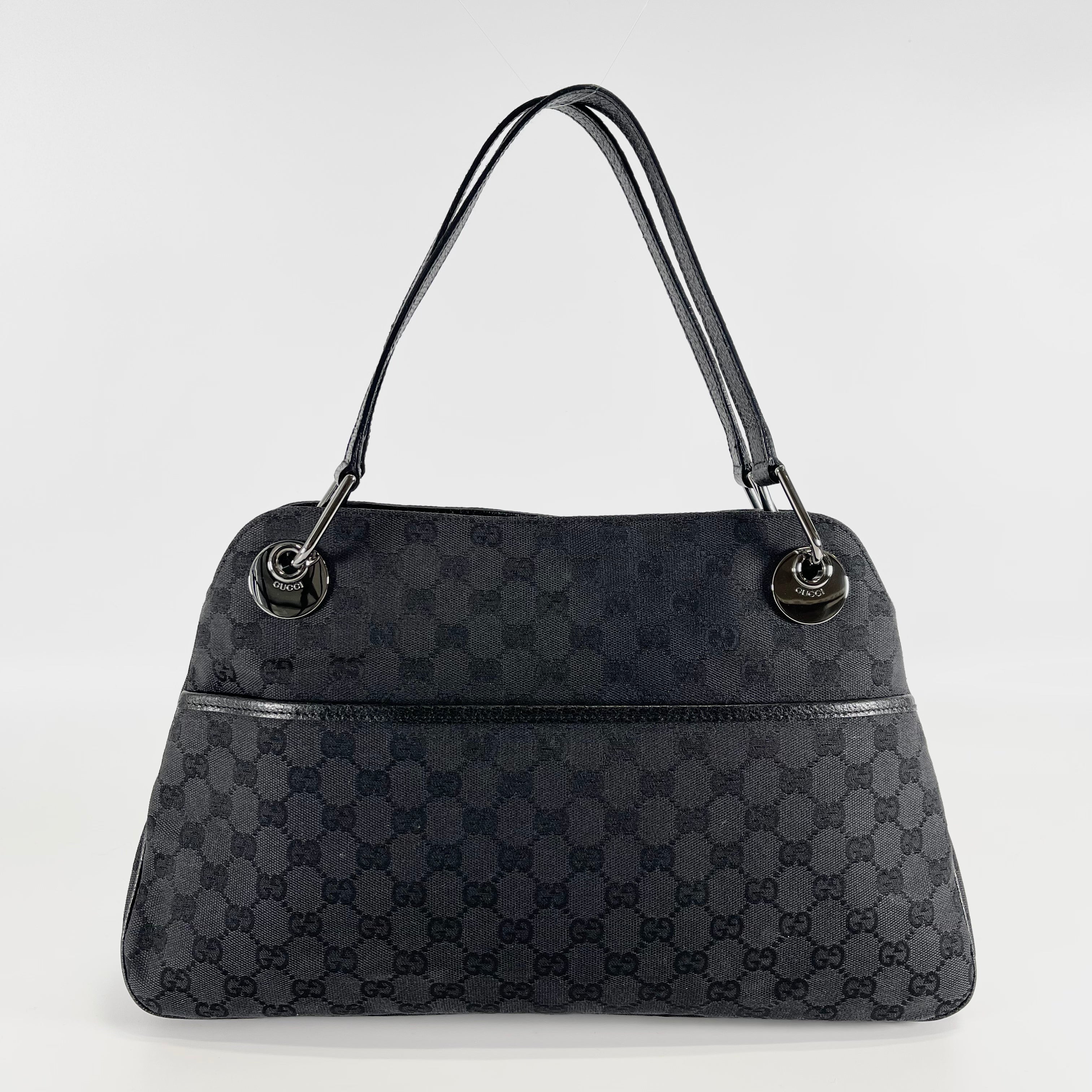 2602 secondhand GUCCI Eclipse hand bag 121023 GG canvas