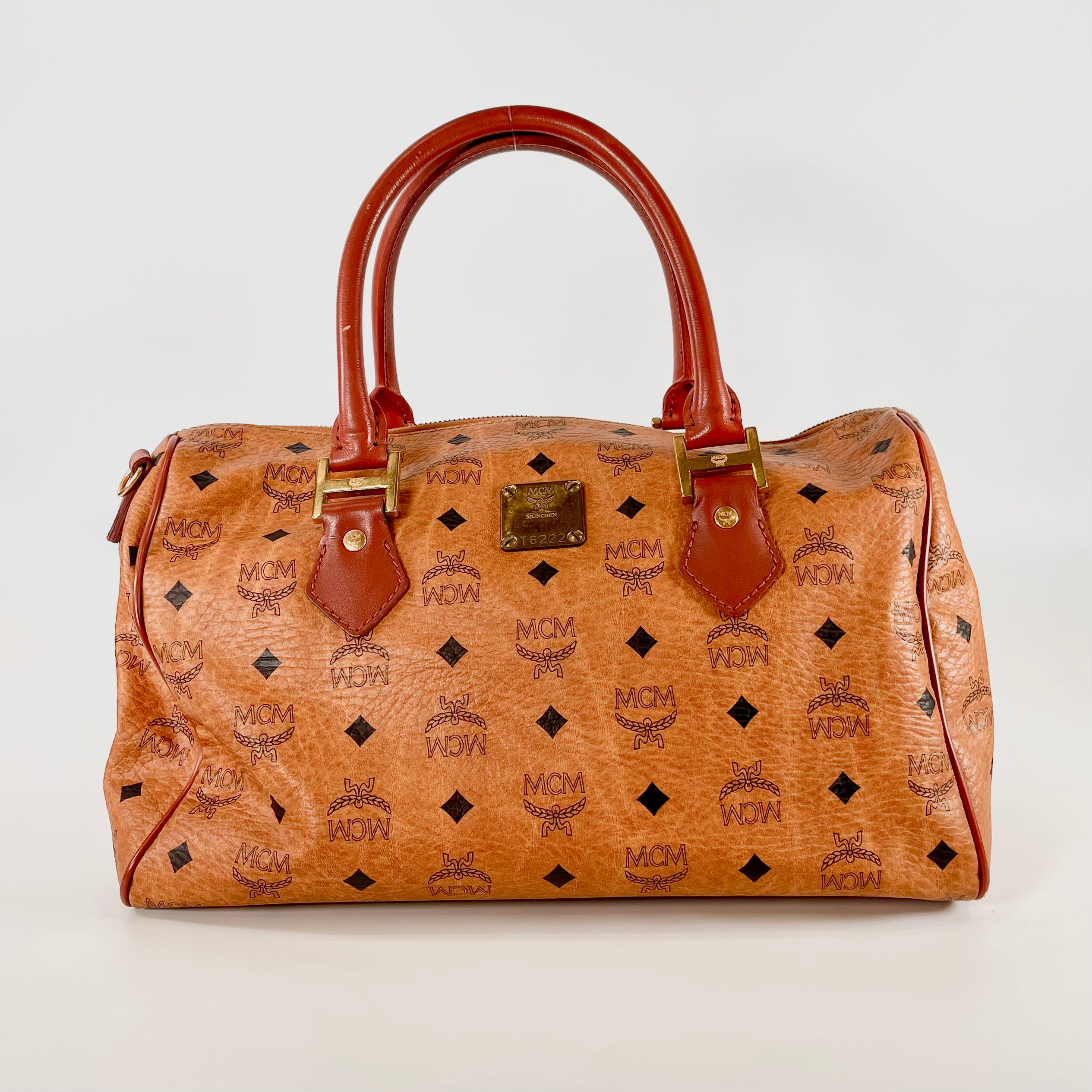 2512 secondhand MCM bag logo grams mini Boston bag strap