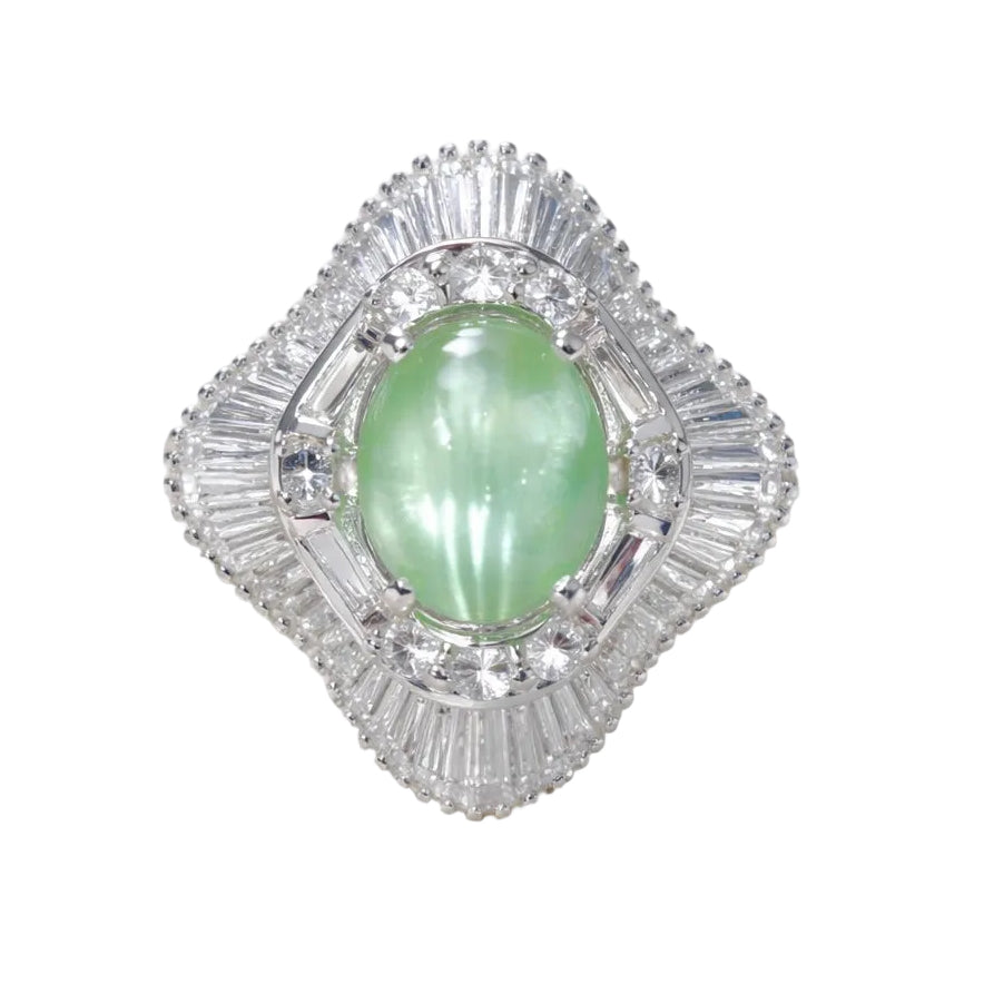 2605 secondhand Pt900 ring Cat’s Eye 5.57/D2.37ct 16.5g #12
