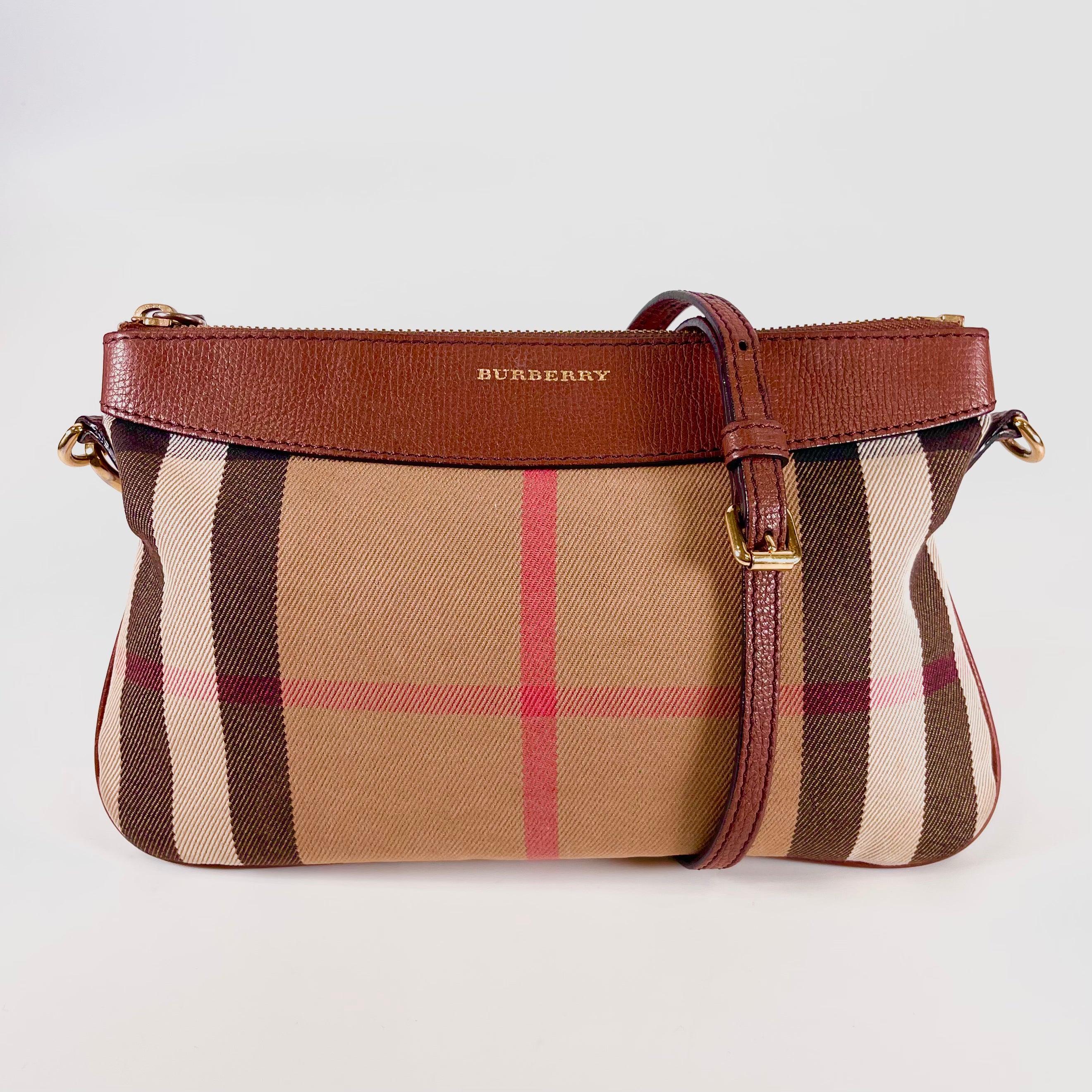 2602 secondhand BURBERRY brand bag leather shoulder Multicolor strap