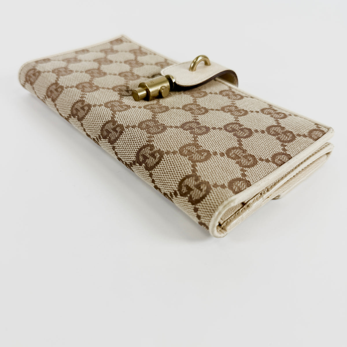 2607 secondhand GUCCI GG canvas Jackie Long wallet