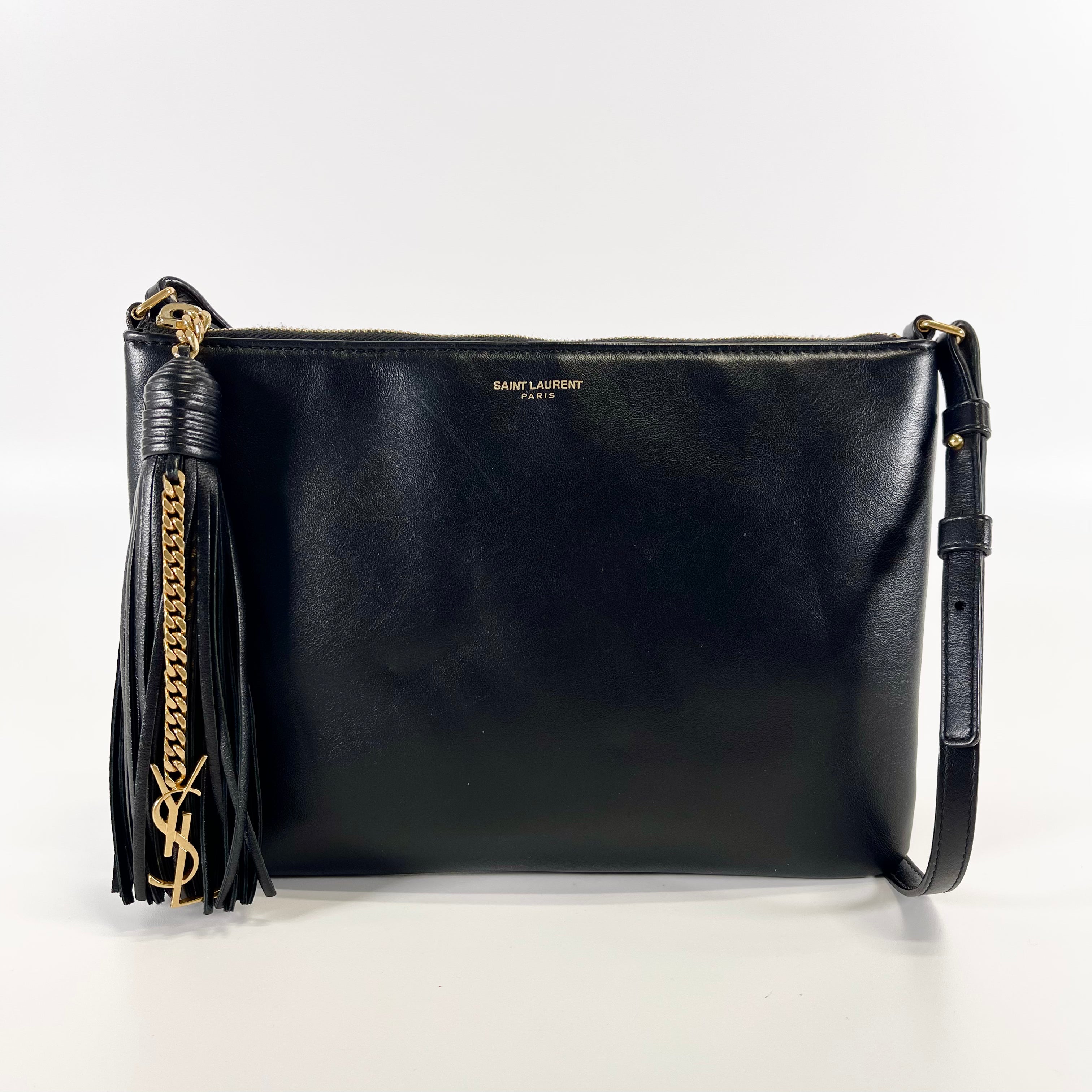2602 secondhand SAINTLAURENT calf Sacoche gold
