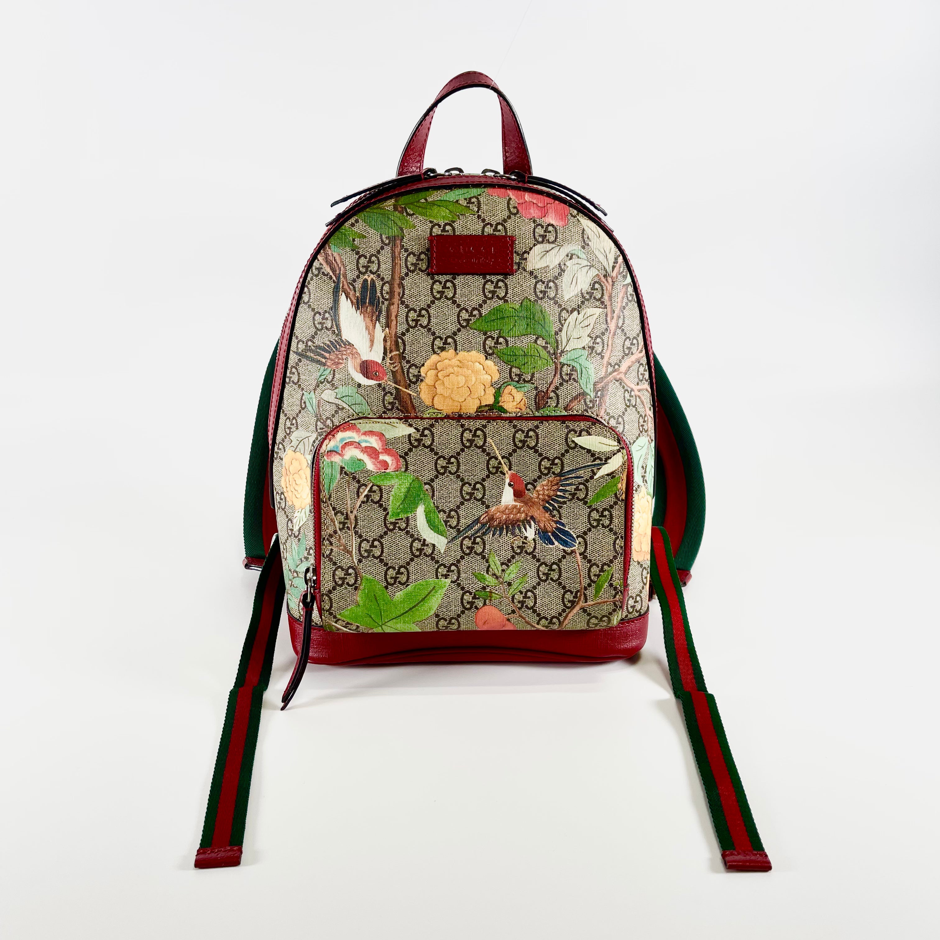 2602 secondhand GUCCI GG Supreme Sherry line flower backpack