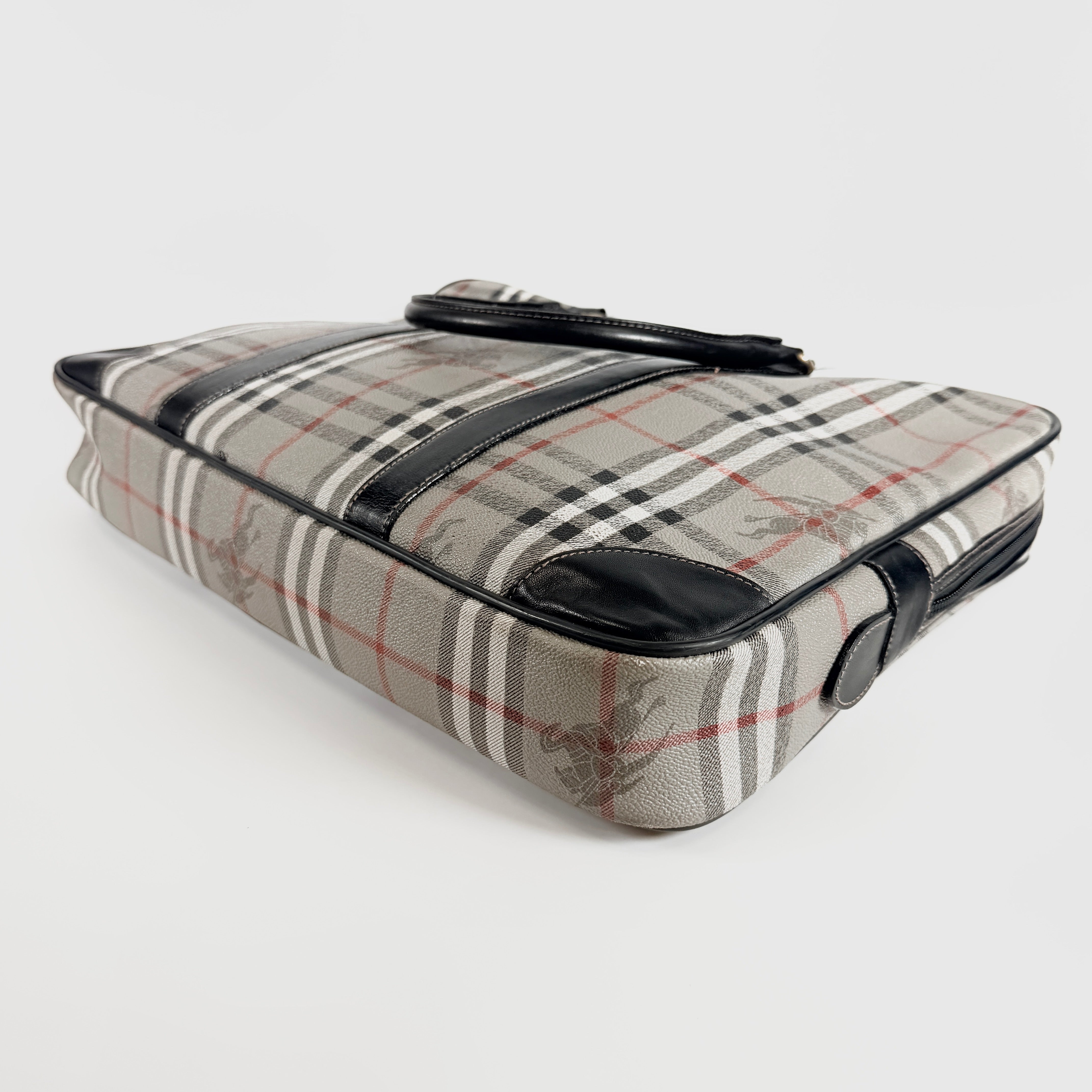 2606 Secondhand Burberry Nova Check PVC Briefcase