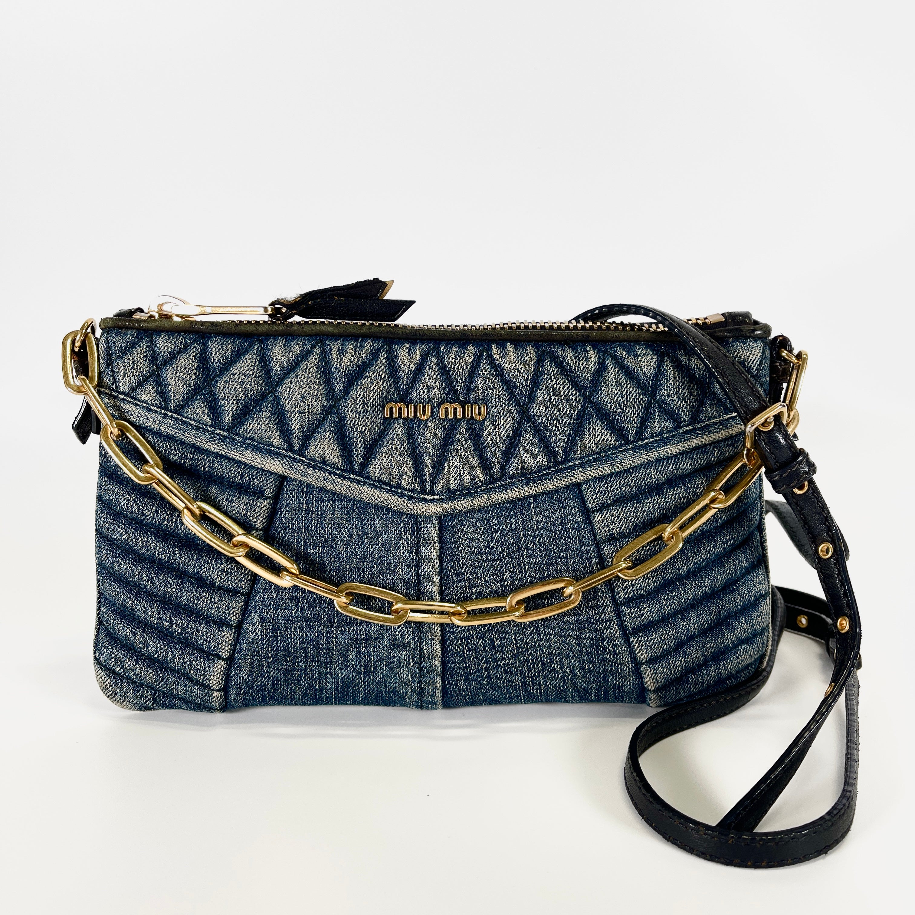 2605 secondhand MIUMIU denim 2Way hand bag