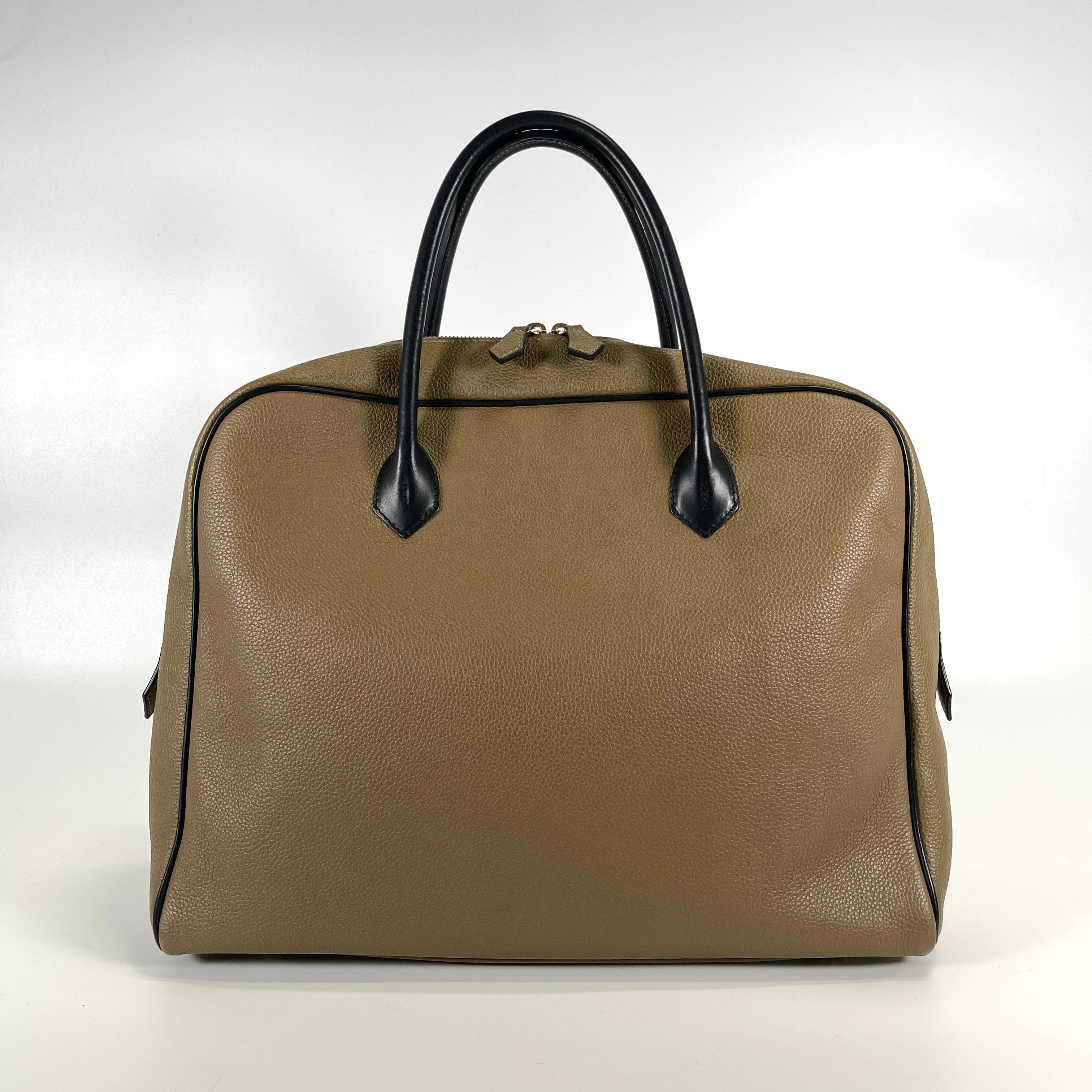 2512 secondhand Cisei Tote bag black × Brown leather