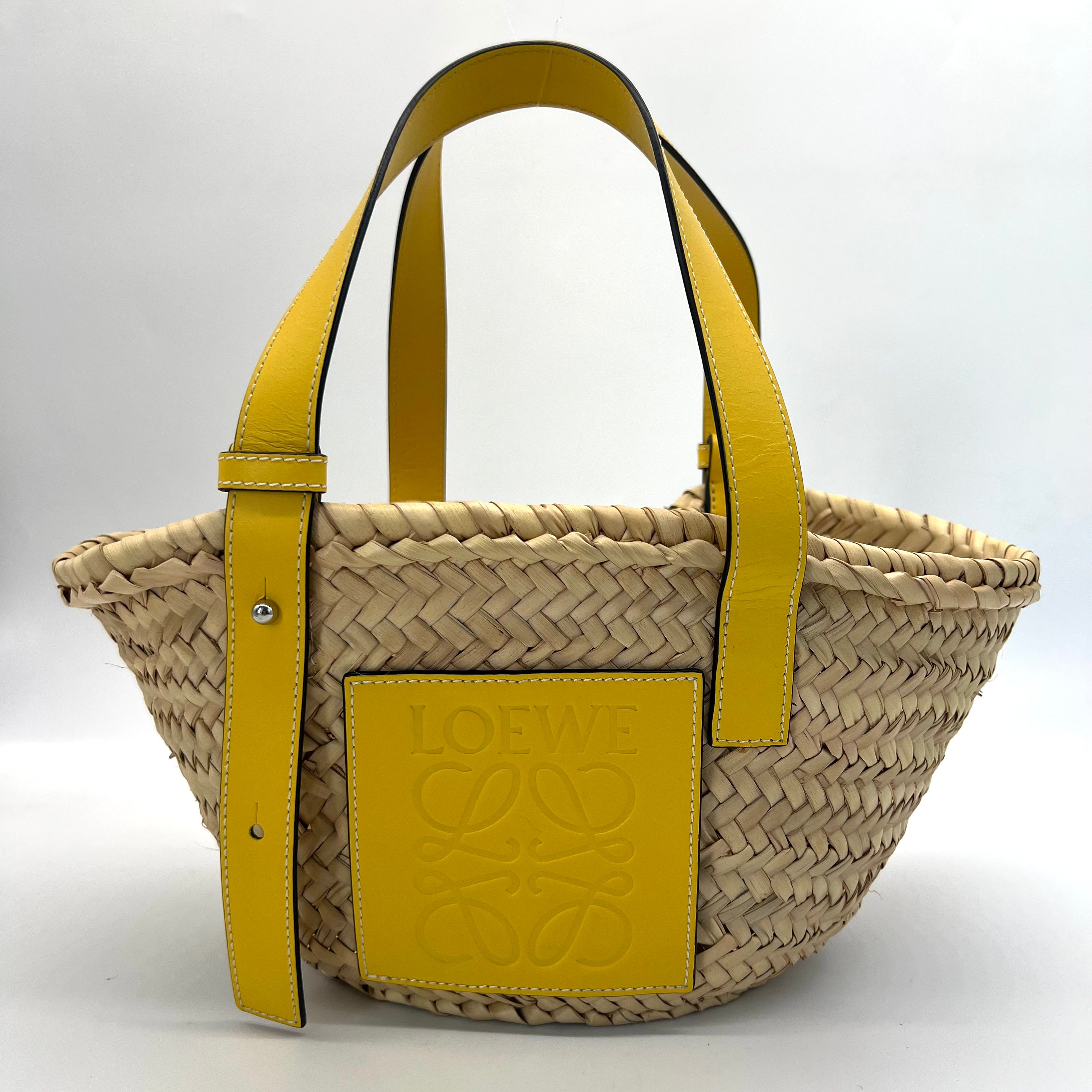 2510 LOEWE Basket Small Raffia x Leather Handbag
