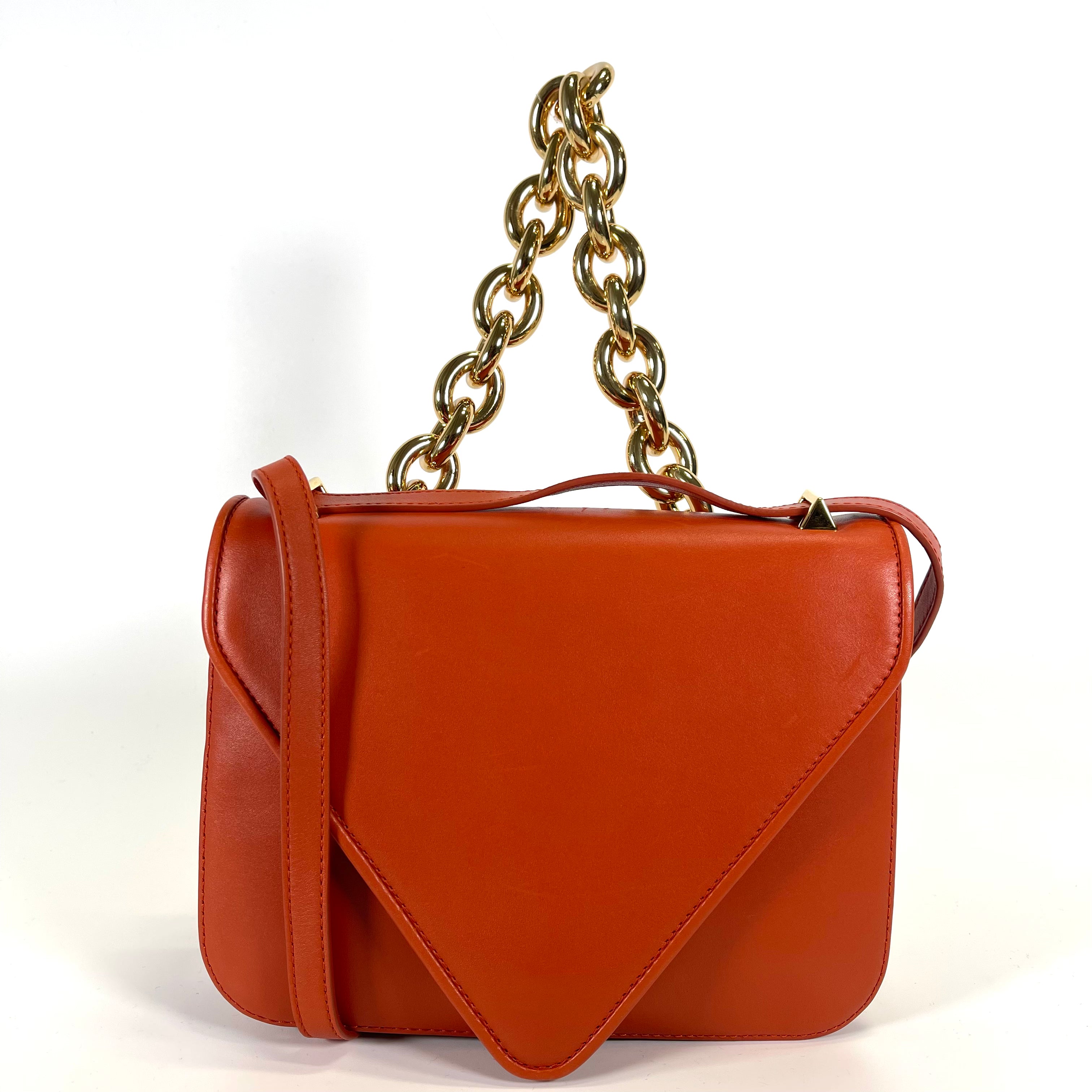 2509 BOTTEGAVENETA Leather Mount Small Envelope Orange