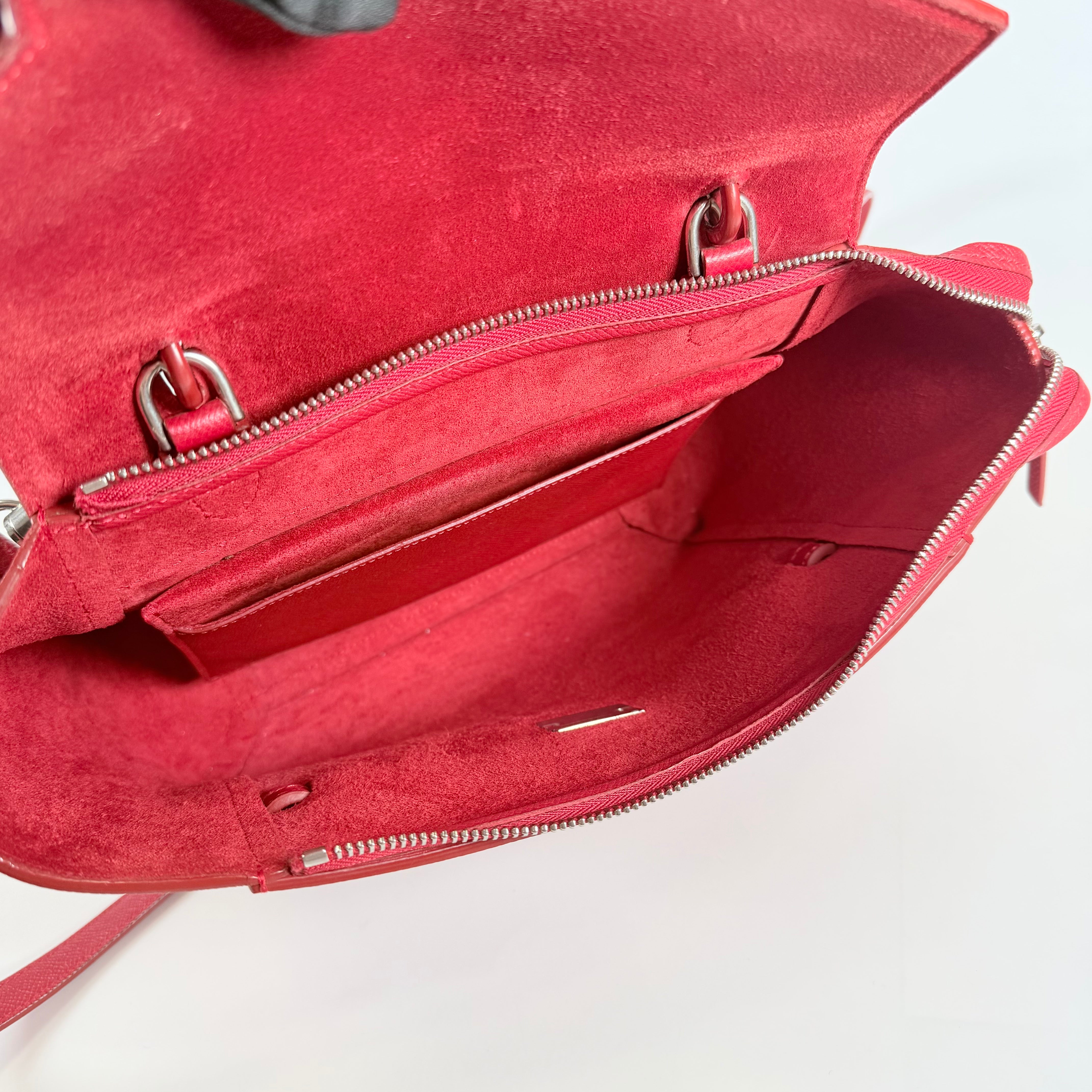 2608 secondhand CELINE belt back 2WAY Red leather