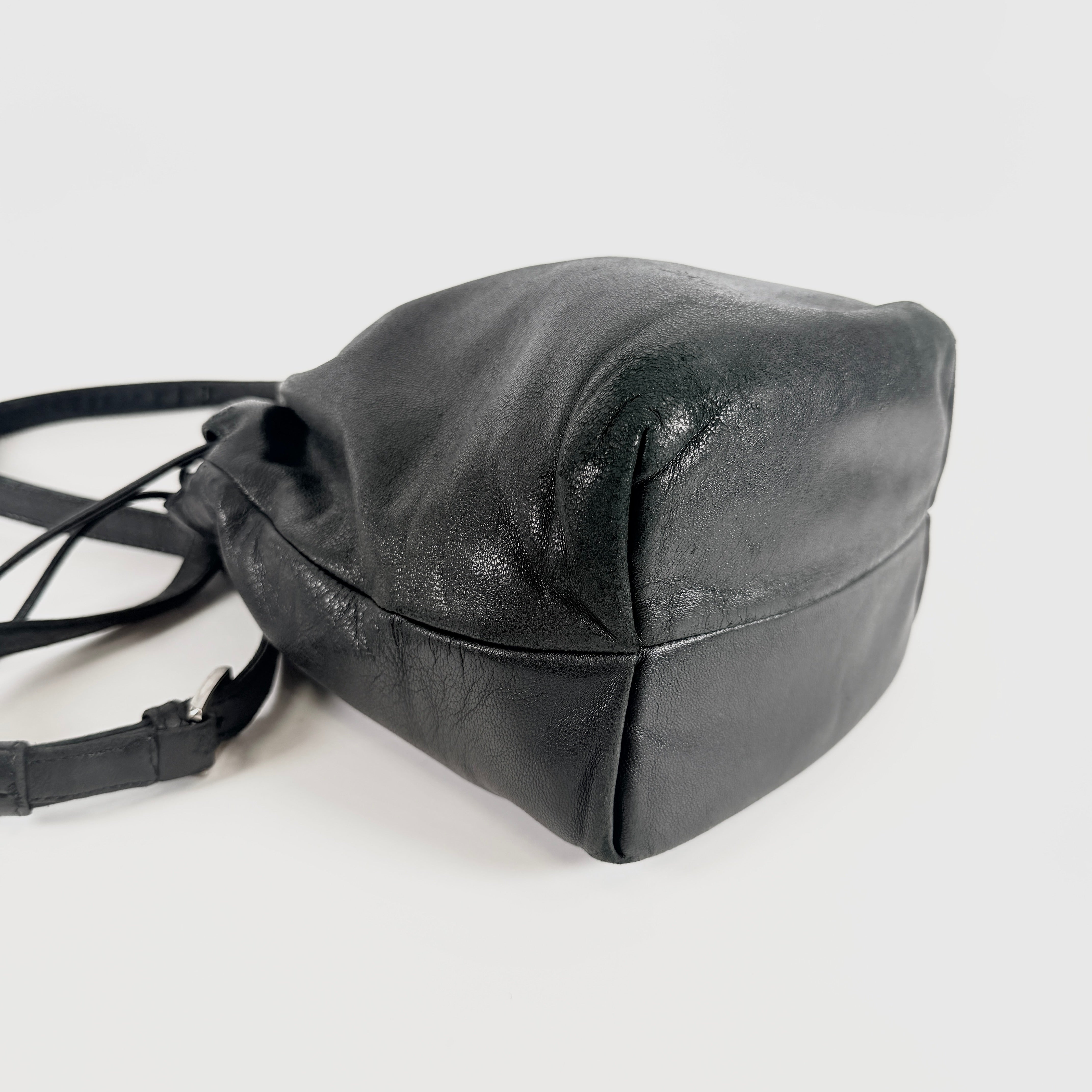 2607 secondhand LOEWE brand bag leather shoulder black 7