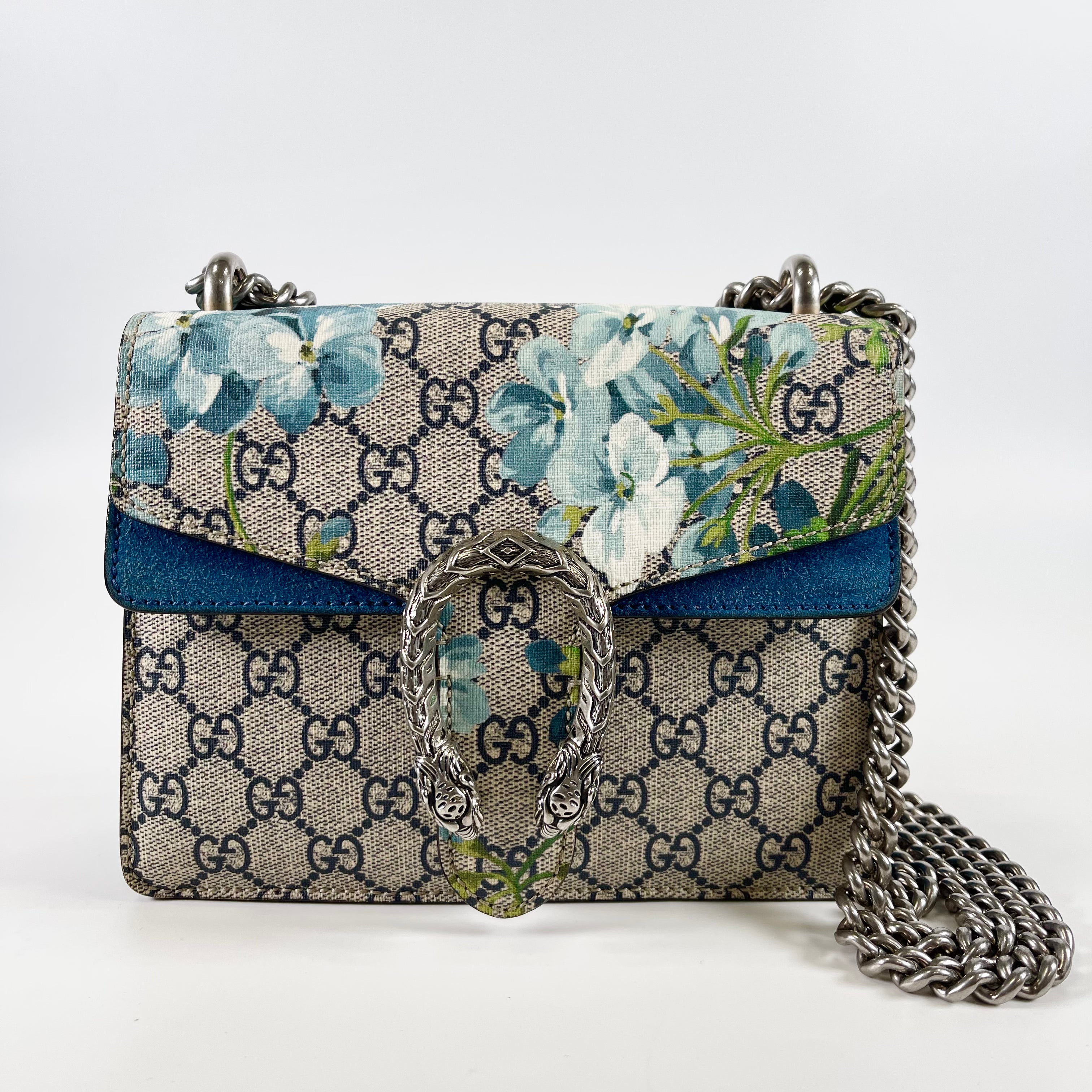 2512 GUCCI GG flora Dionysus PVCx suede Chain Shoulder Bag beige