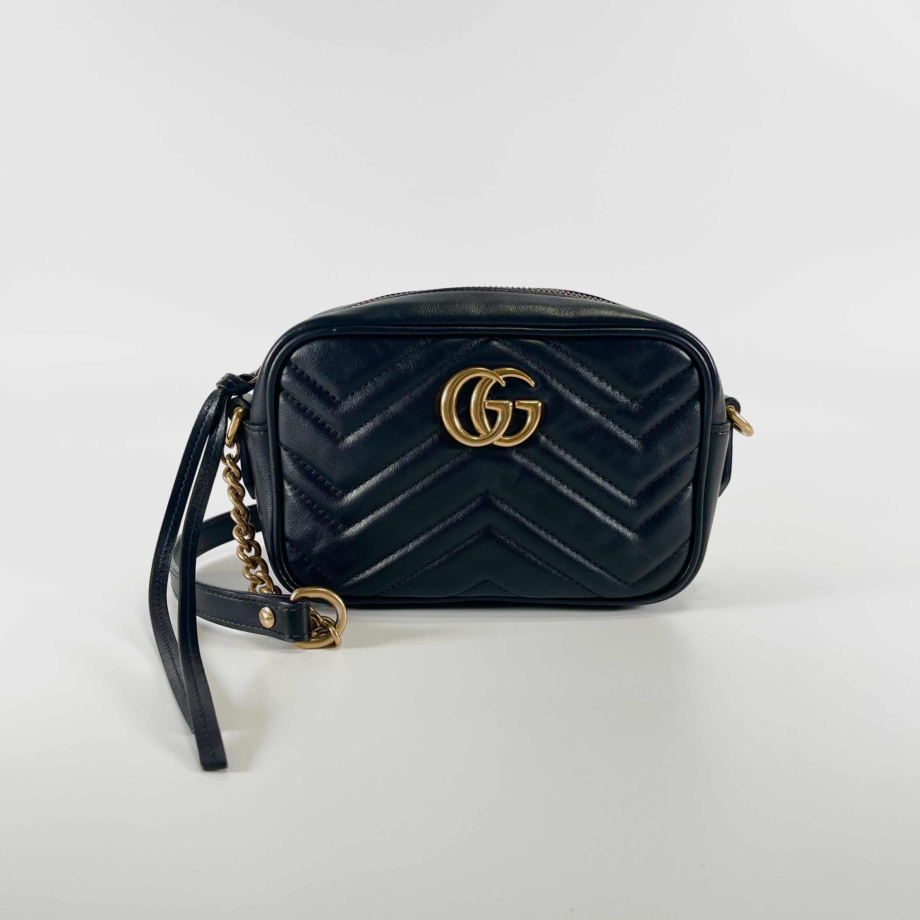 2601 secondhand GUCCI GG Marmont mini Shoulder bag 448065 black