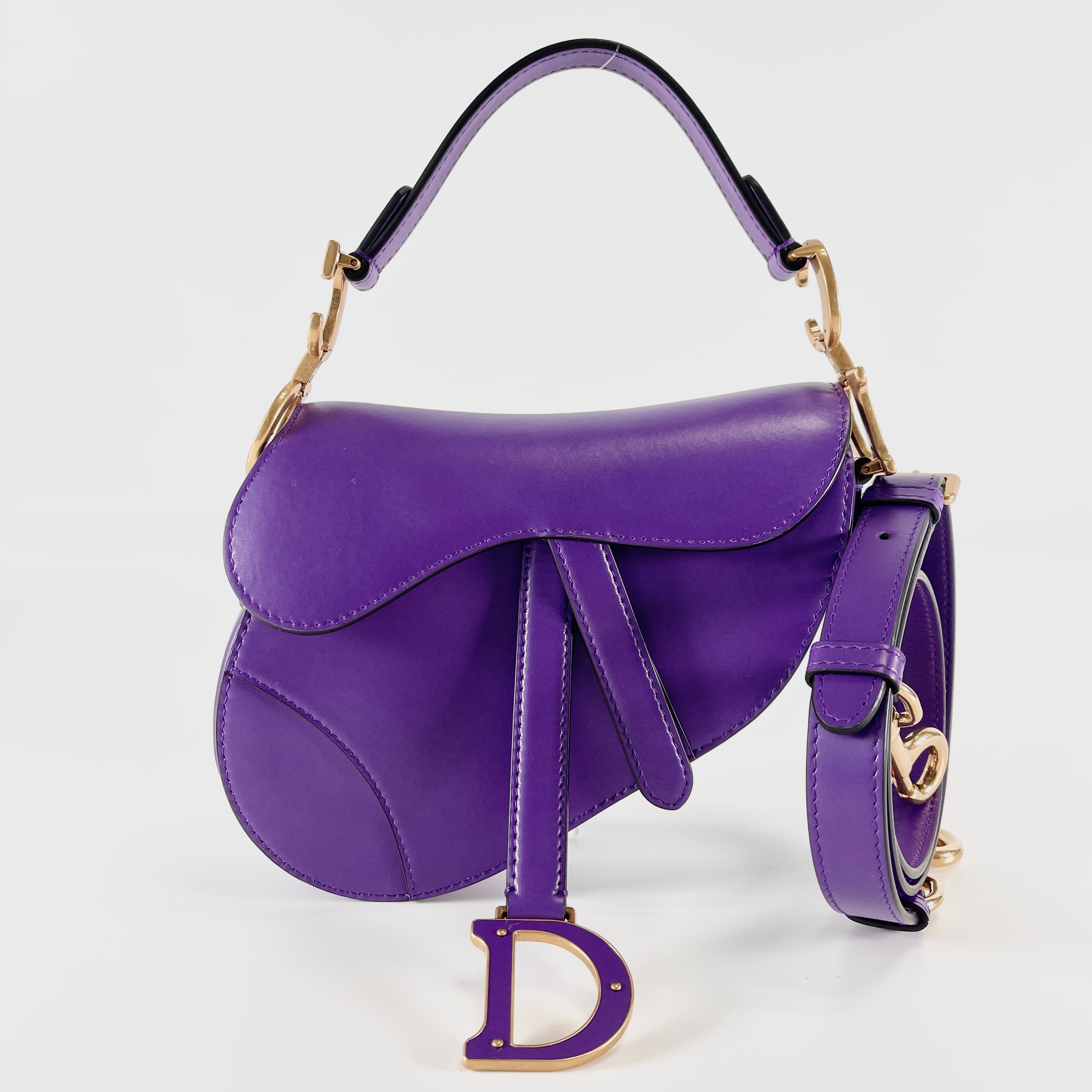 2603 secondhand CD leather saddle shoulder Purple