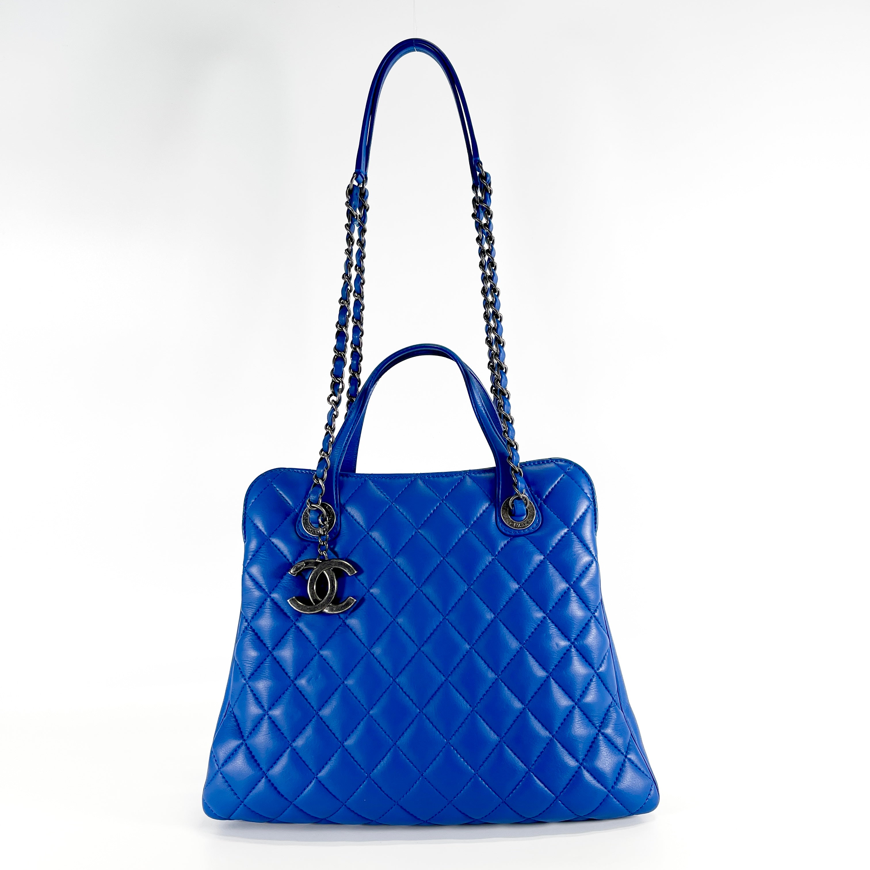 2605 secondhand CHANEL brand bag lambskin 2WAY chain Tote 21942407 blue