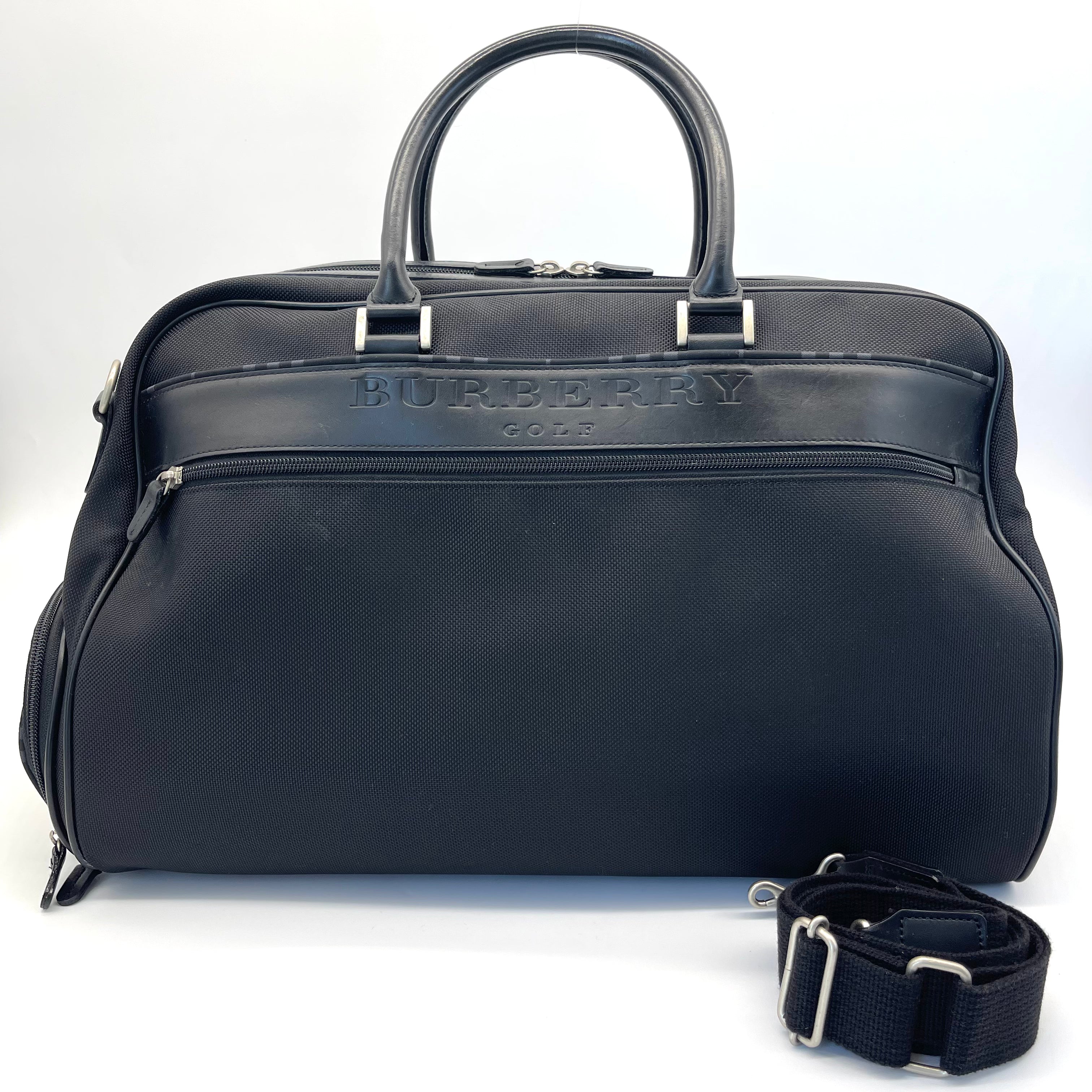 2510 BURBERRY Golf Nylon x Leather 2-Way Boston Bag
