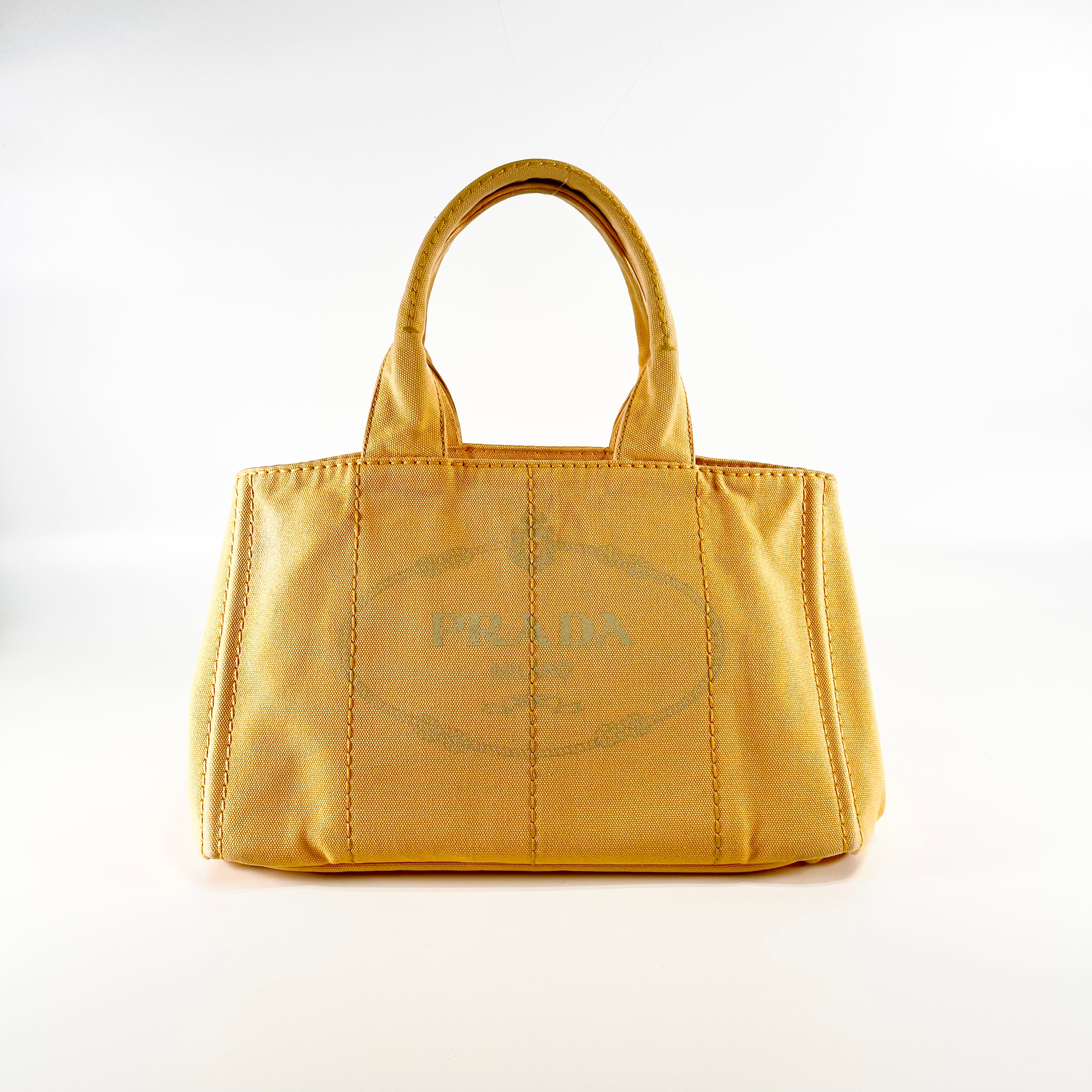 2601 secondhand PRADA Canapa M BN1877 canvas Yellow