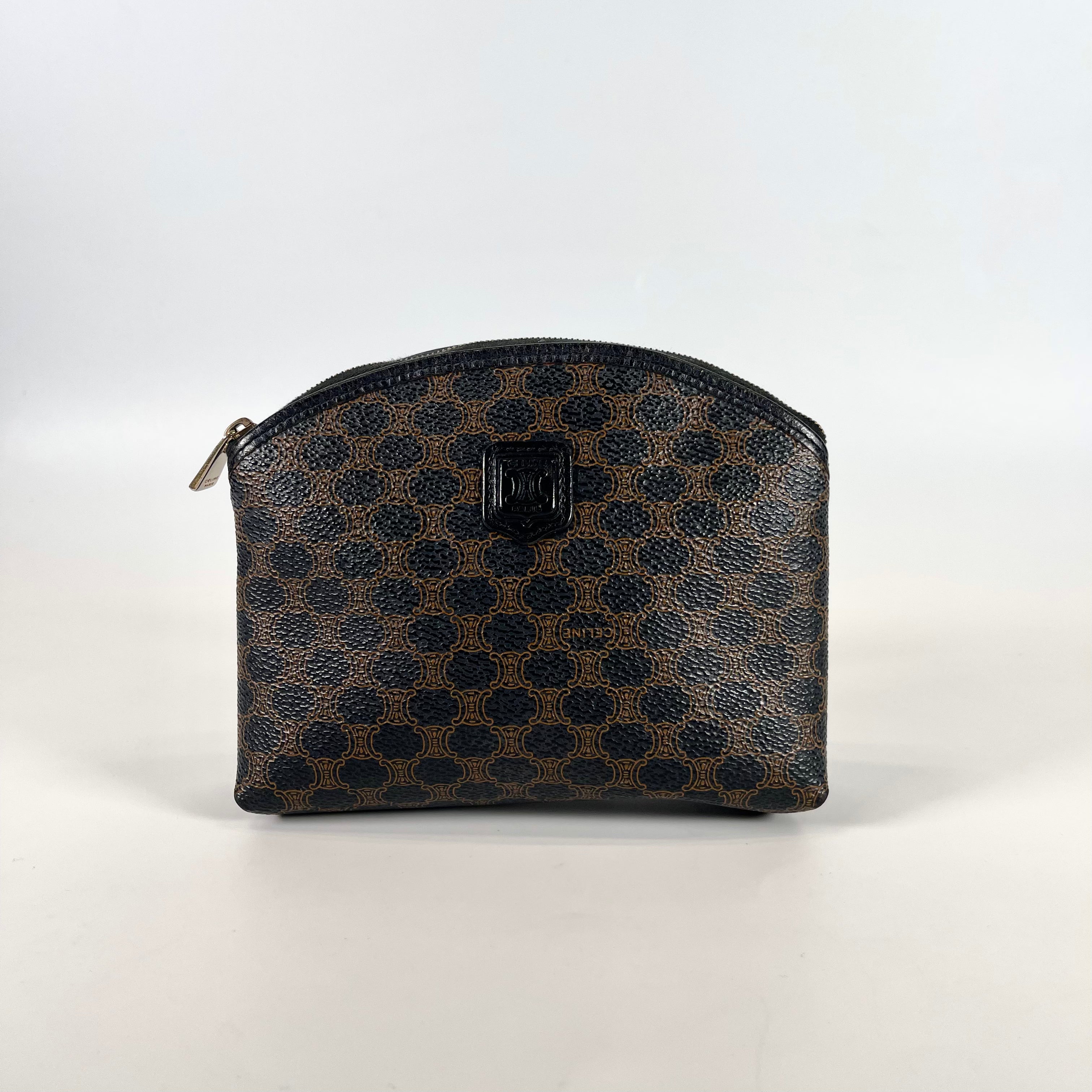 2601 CELINE Triomphe Macadam black pouch