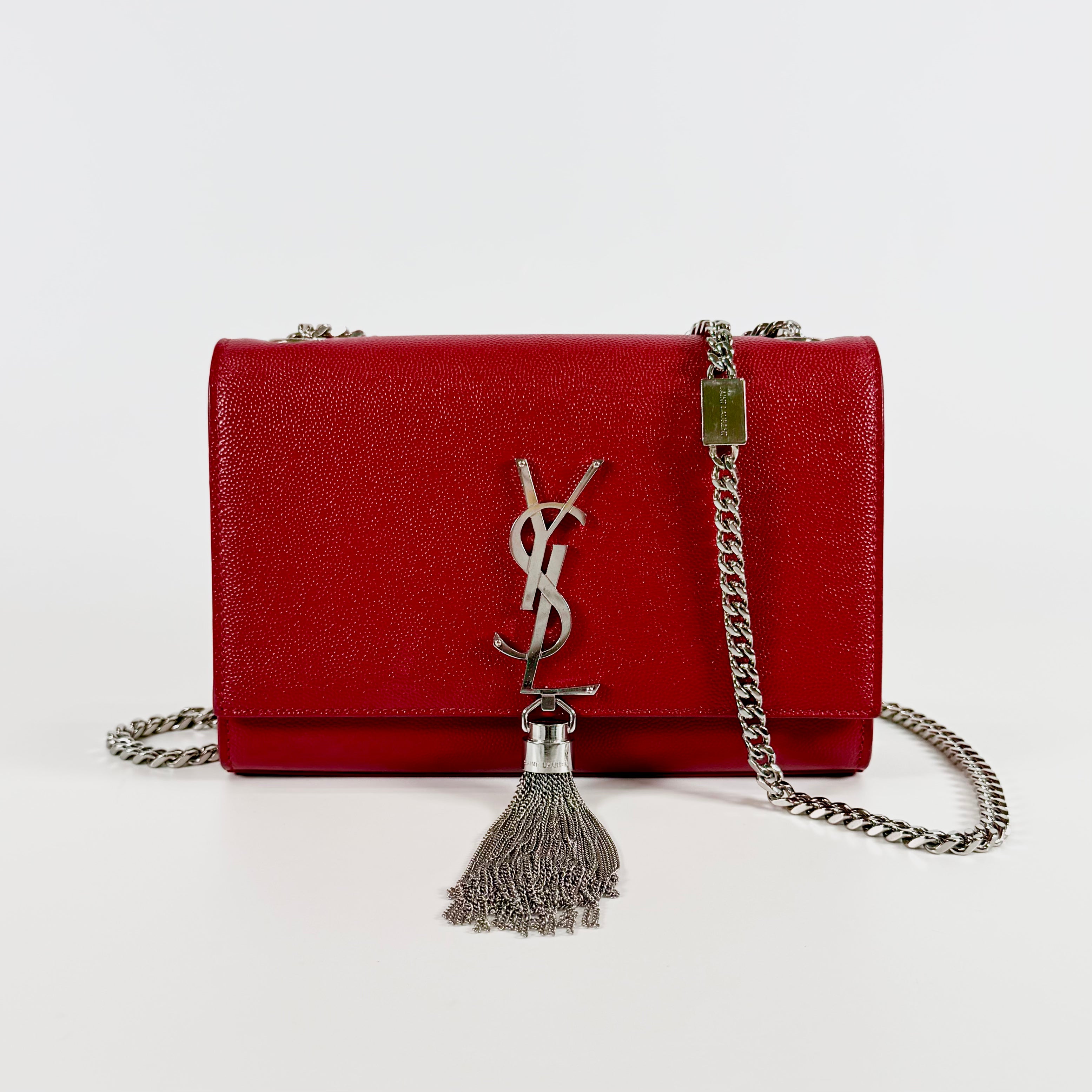 2607 secondhand SAINTLAURENT 474366 Kate Chain Shoulder Bag Red leather