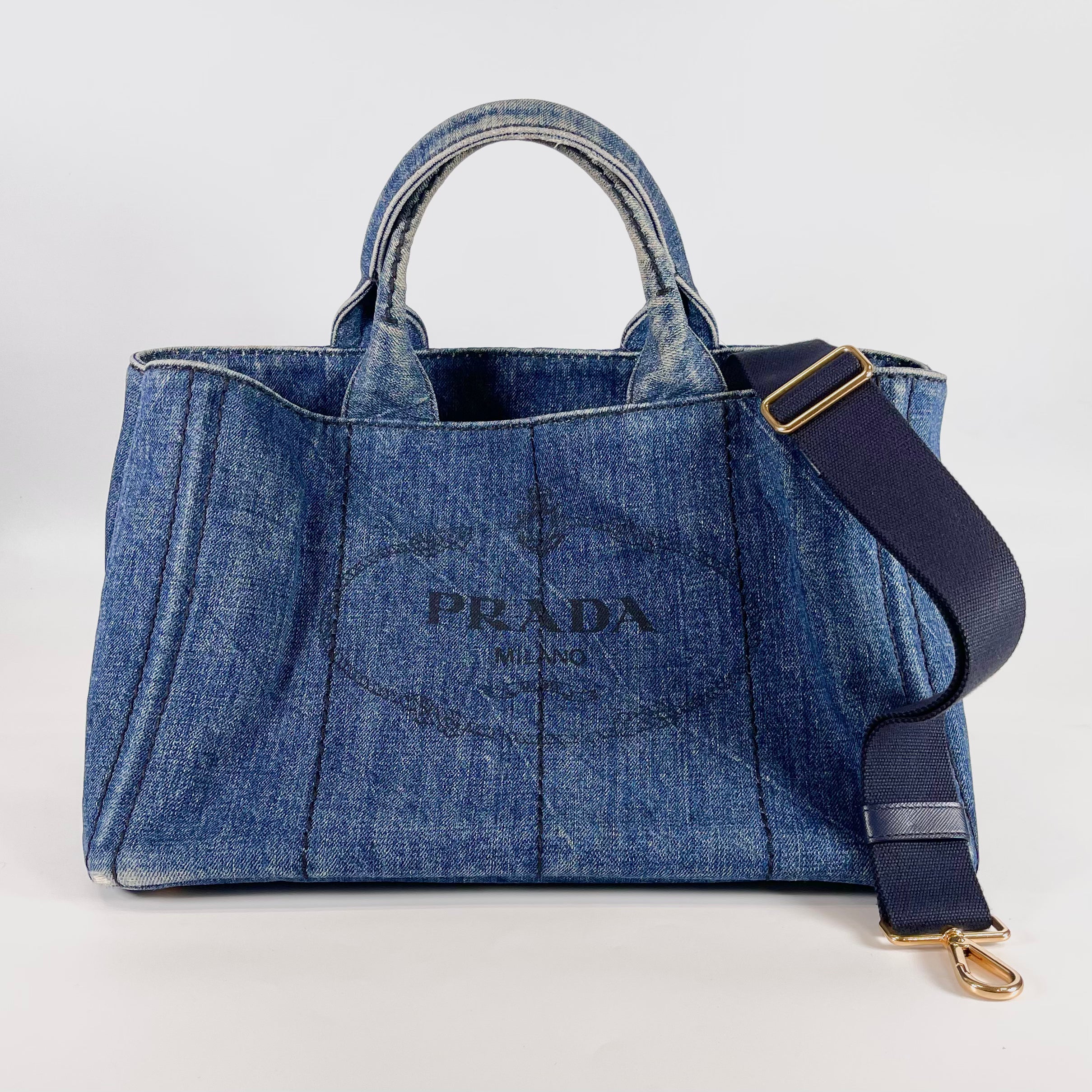 2510 PRADA 2-Way Handbag Canvas Blue